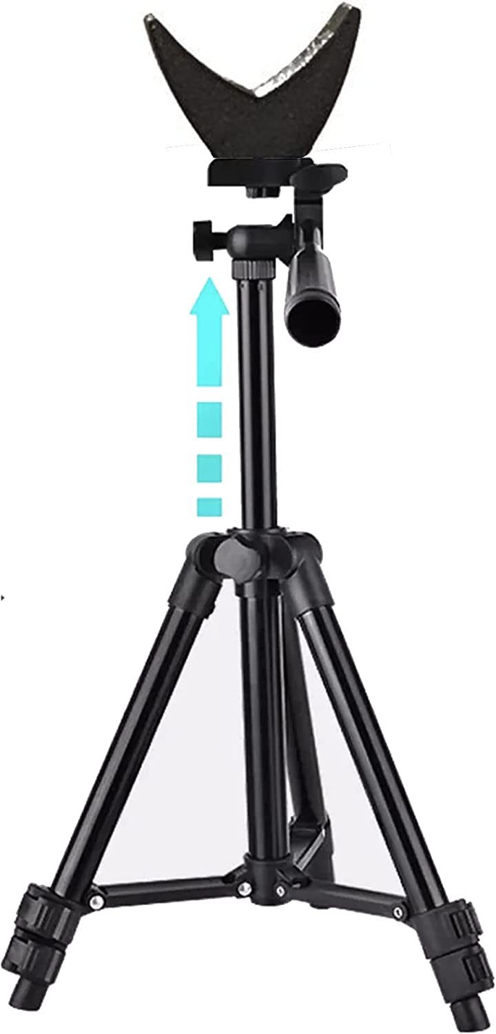 TronicXL 63cm Schießstock Zielstock Pirschstock Stativ + Auflage Gewehrauflage Dreibeinstativ (Mit Auflage)