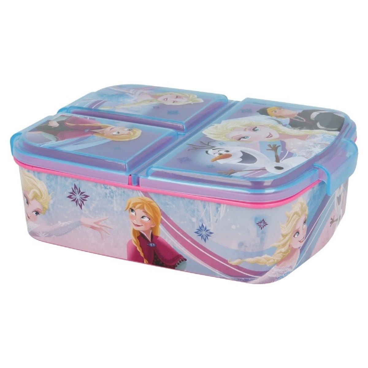 Stor Lunchbox Disney Frozen Kinder Brotdose – Lunchbox mit 3 Fächern & tollem Design, (Einteilig, Einteilig), Brotzeitdose
