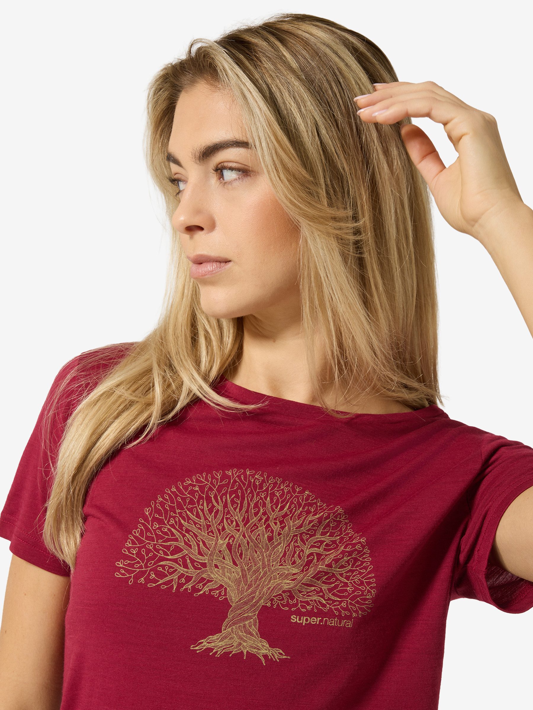 SUPER.NATURAL Print-Shirt Merino T-Shirt W TREE OF KNOWLEDGE TEE geruchshem günstig online kaufen