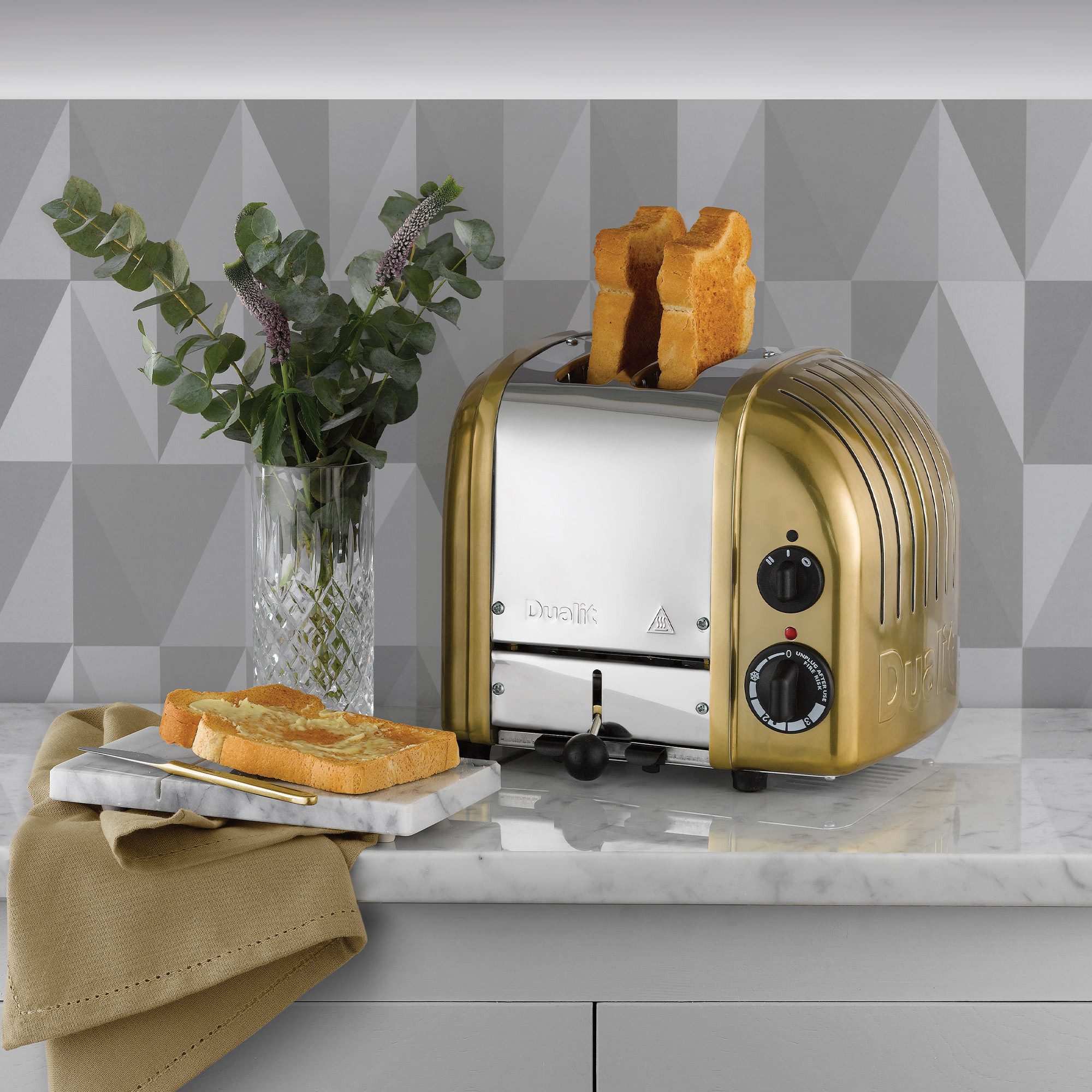 Dualit Toaster Dualit Paket 2, 2er Toaster mit Sandwichzange und Brötchenaufsatz