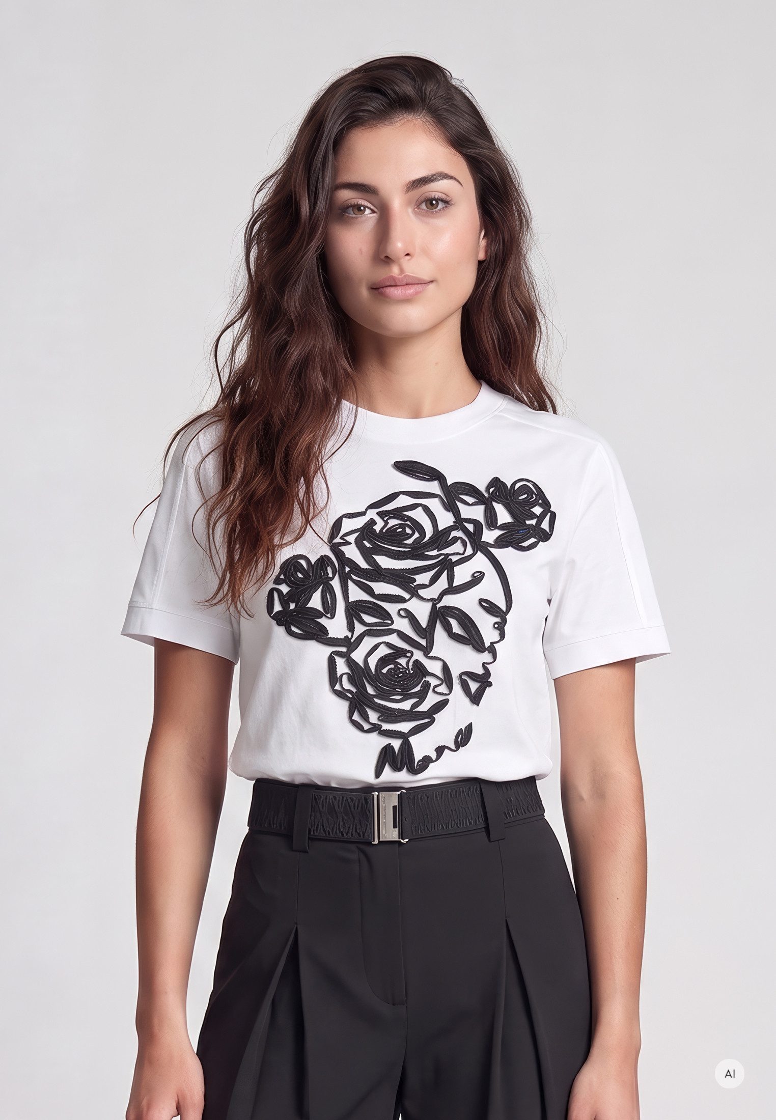 MARC AUREL Shirtbluse mit Rosen-Artwork