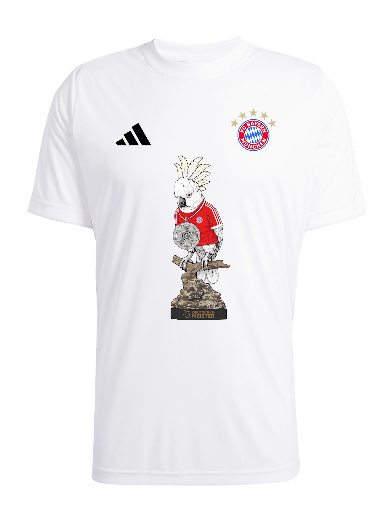 adidas Performance T-Shirt FC Bayern München, T-Shirt Deutscher Meister 2026, Damen, Weiß