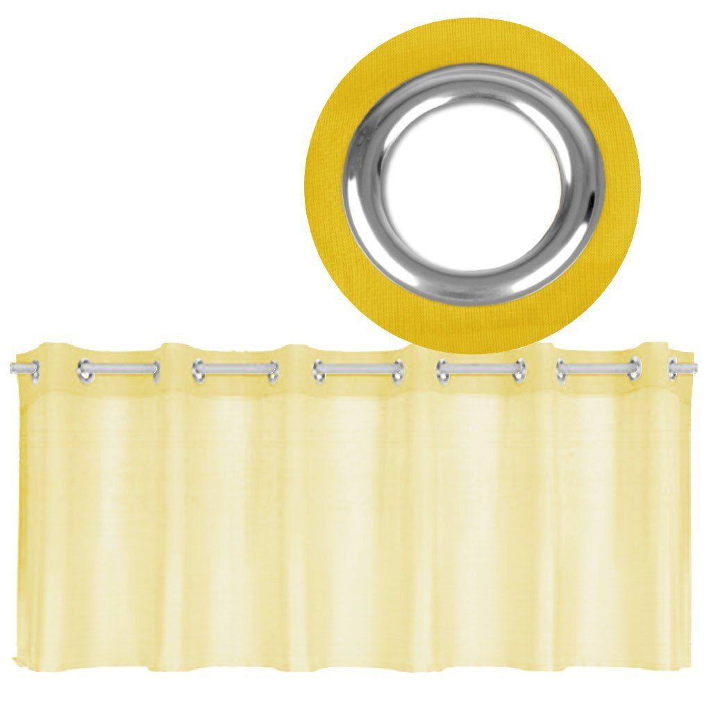 Vorhang, Bestgoodies, Ösen (1 Ösen, transparent, Küchengardine, St), Größen Voile, mit Farben Gelb und vielen Transparente Bistrogardine in
