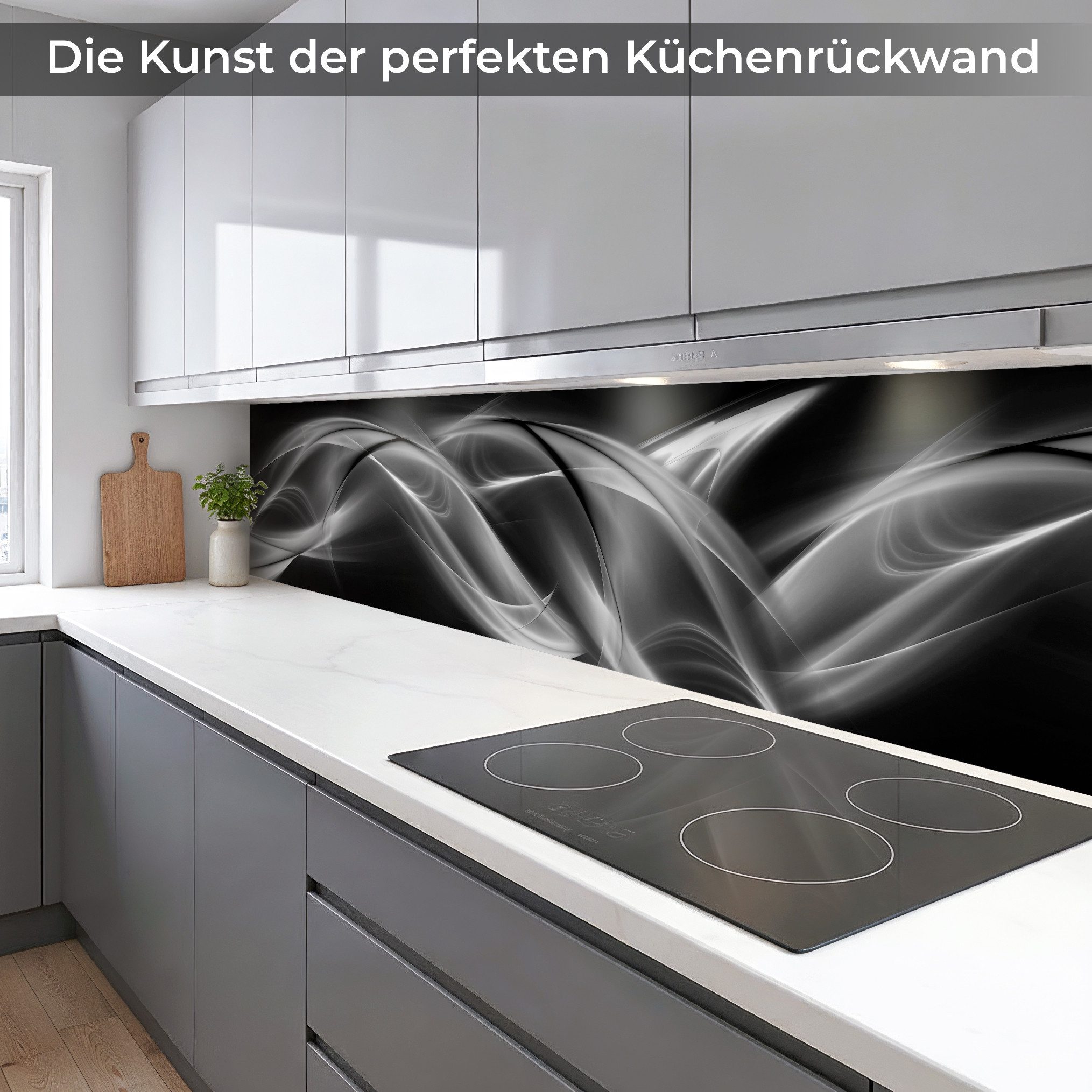Rodnik Küchenrückwand Weißer Rauch, monolithische ABS-Platte mit Direktdruck, formstabil und langlebig