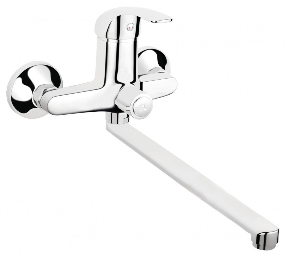 Ferro Wannenarmatur Vasto Badewannenarmatur mit Brauseanschluss Bad Wasserhahn, Chrom