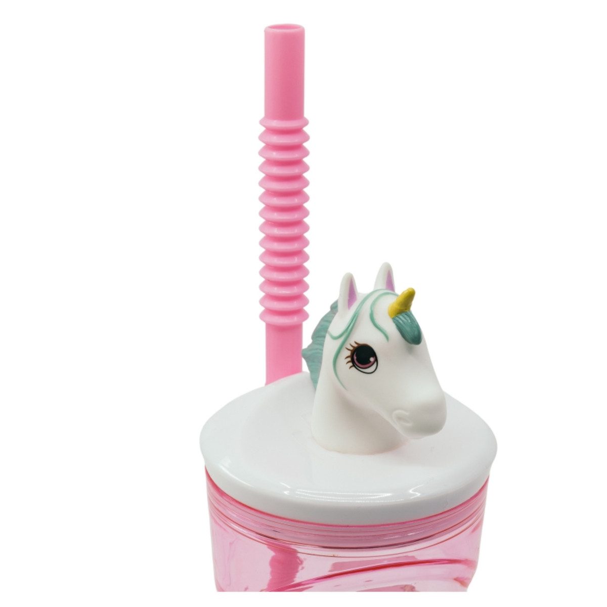 unicorn Trinkflasche Trinkbecher 3D Kinderbecher & Strohhalmbecher 360 ml – Bild 3 von 4