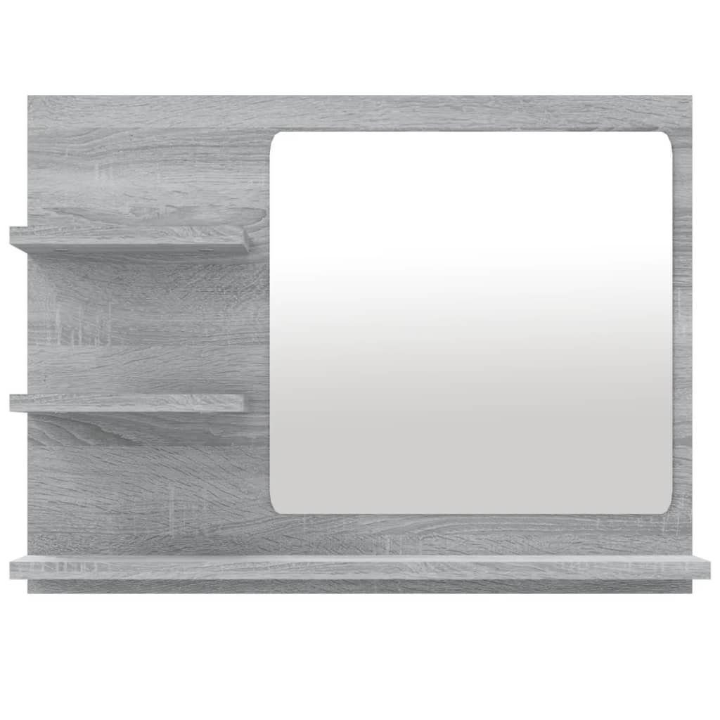 Sonoma Badezimmerspiegelschrank Badspiegel vidaXL Grau Holzwerkstoff (1-St) 60x10,5x45 cm