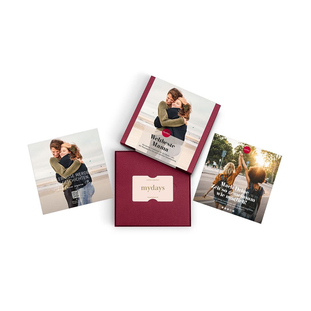 mydays Erlebnisgutschein Geschenkbox Für Mama, Grosse Wertschaetzung in kleiner Box. Kunterbunter Erlebnismix fuer d… – Bild 2 von 4