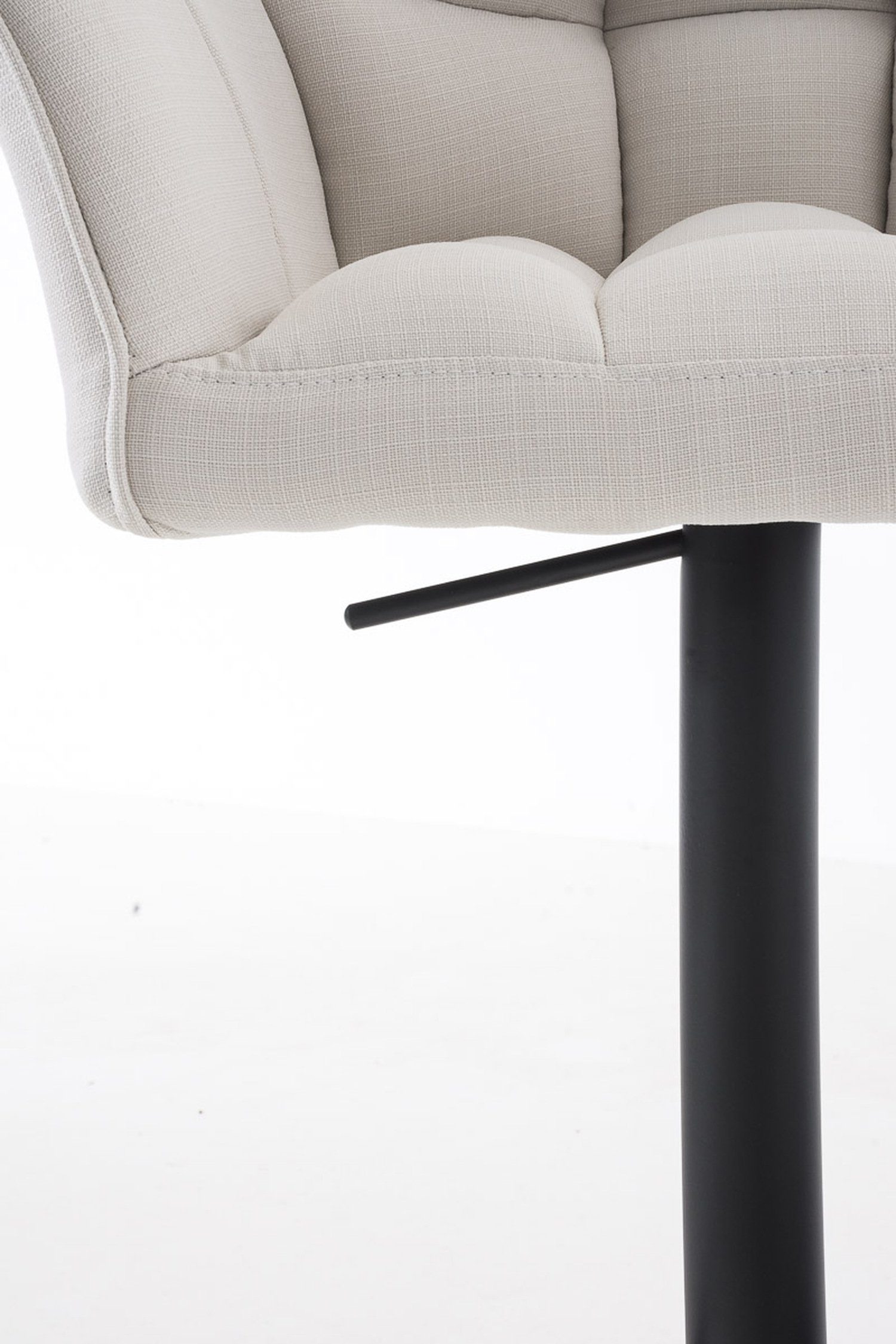 Sitzfläche: - schwarz Stoff und Damaso Küche), matt - (mit Theke & 360° Rückenlehne - Hocker Barhocker drehbar für TPFLiving Fußstütze Metall Weiß