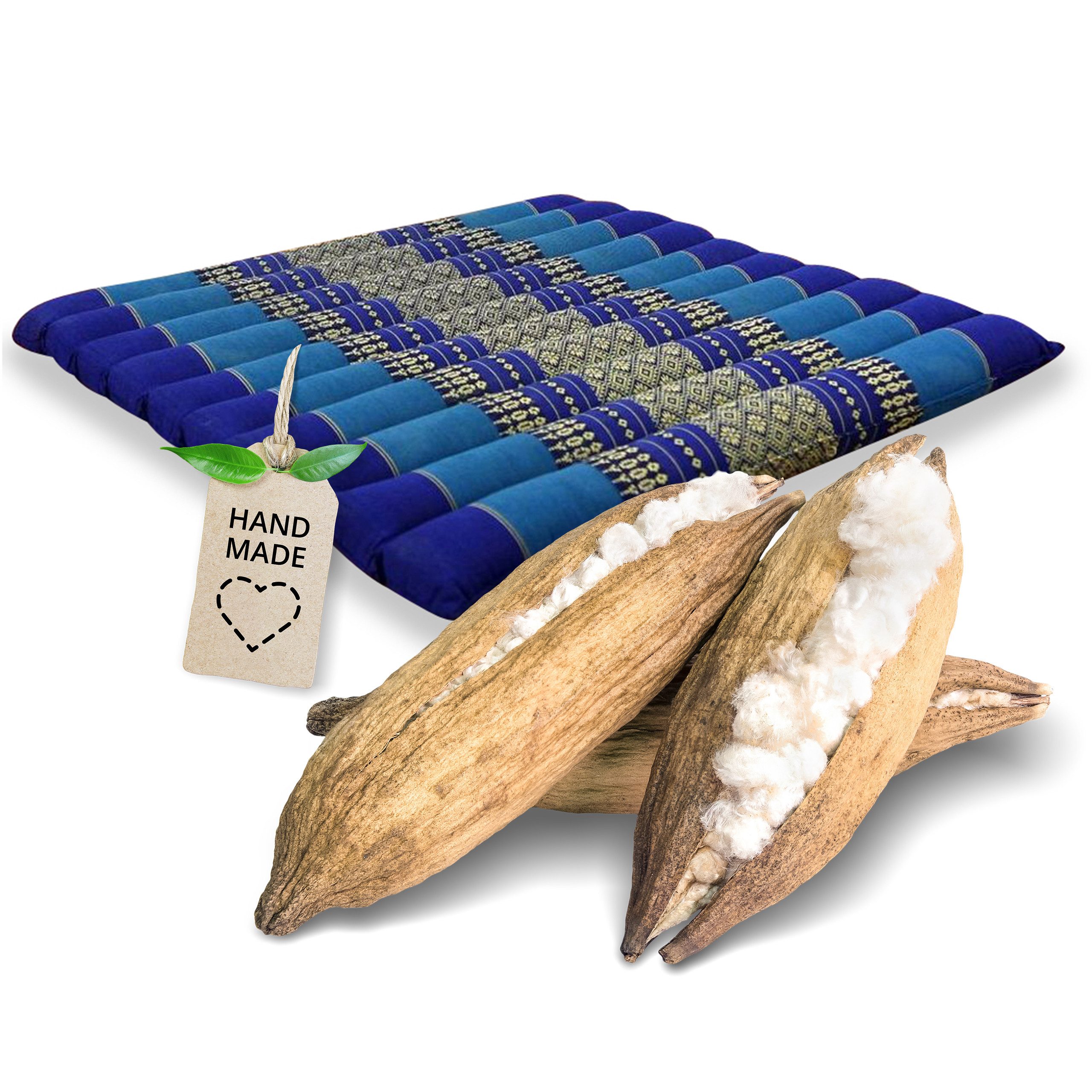 livasia Подушки Steppkissen 50 cm, vegan und handgefertigt, 50x50x4,5cm, Kapok