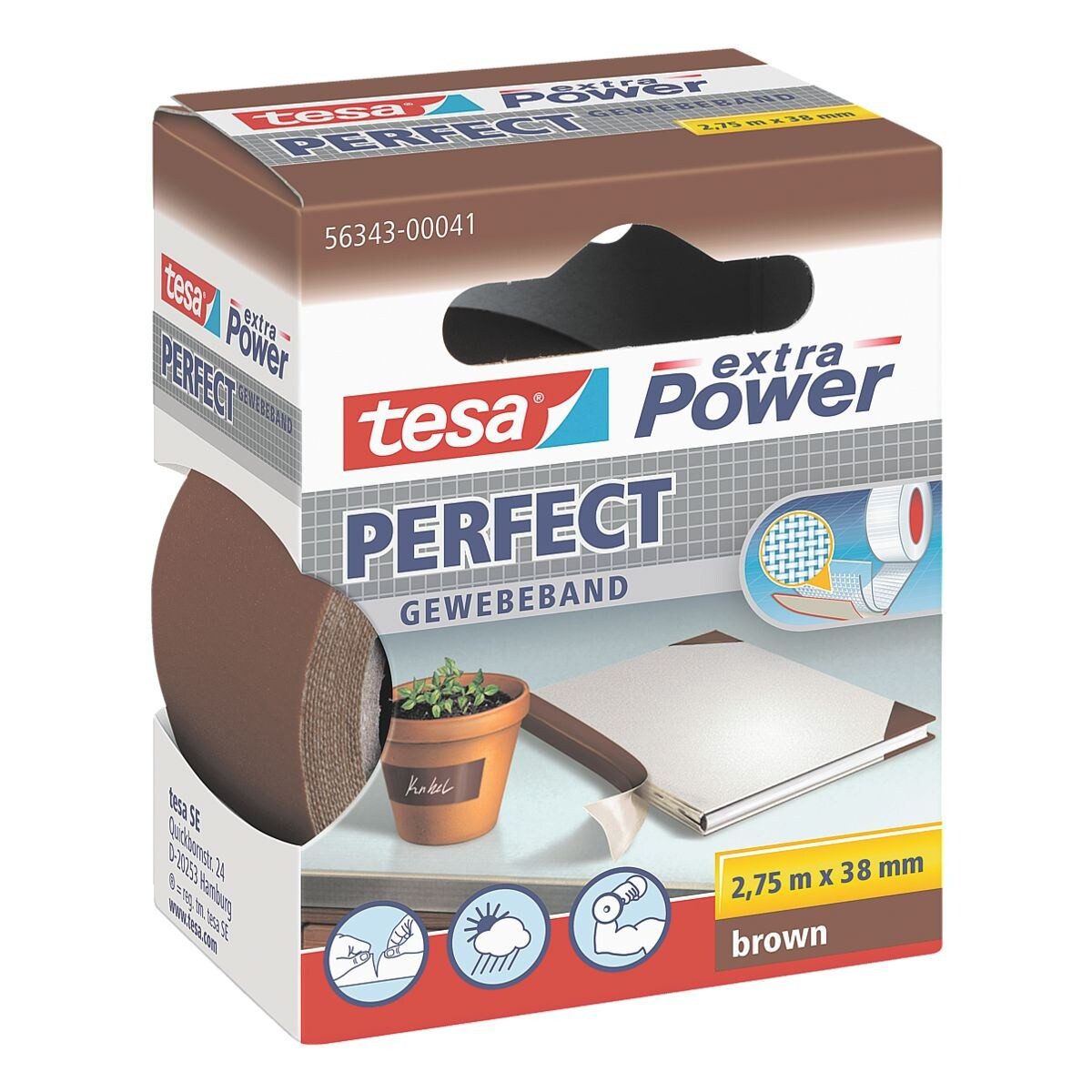 tesa und braun beschriftbar Isolierband witterungsbeständig Power® extra