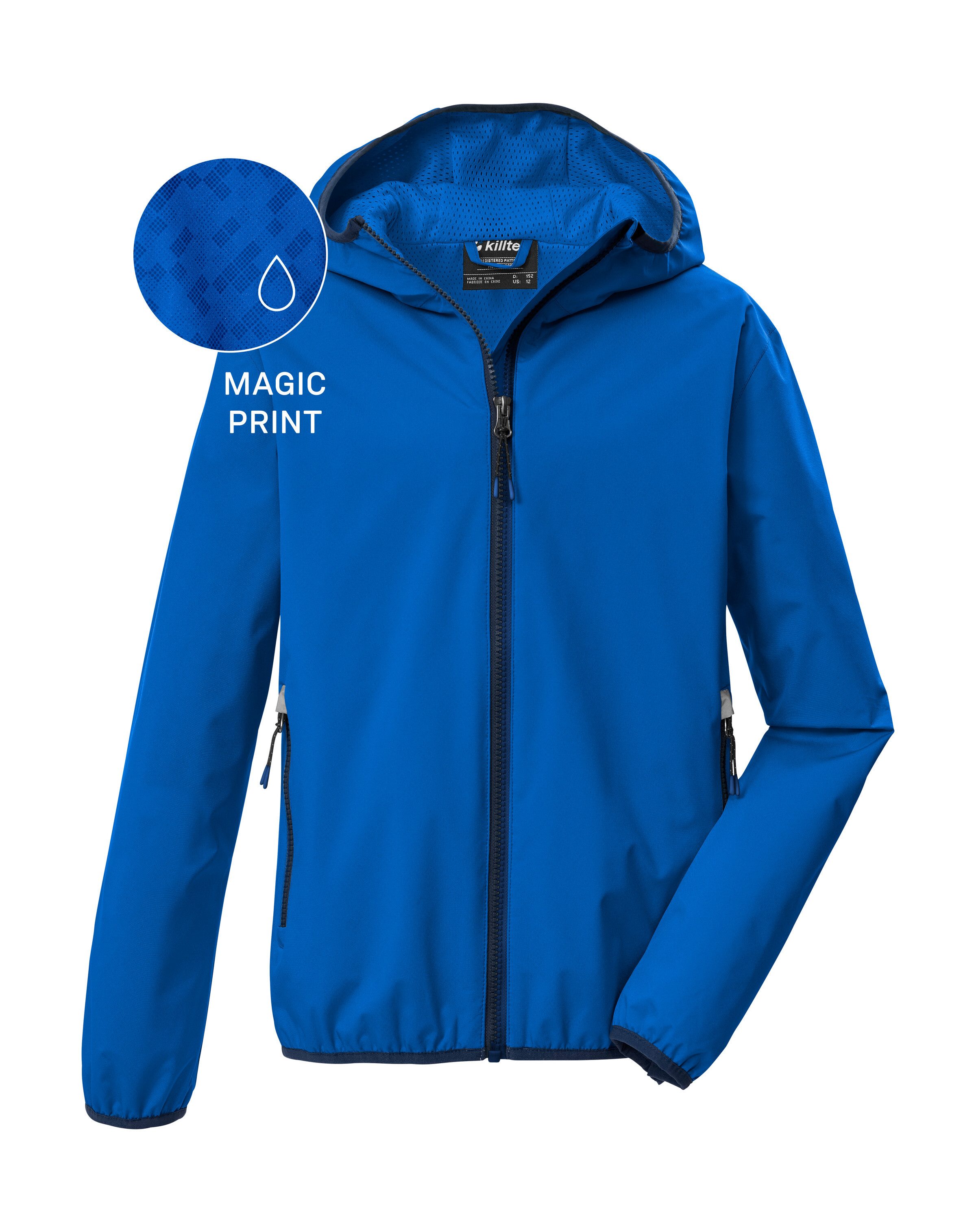 Killtec Funktionsjacke KOS 145 BYS JCKT Kinderjacke mit Magic Print, wasserdicht, Kapuze, Kinnschutz