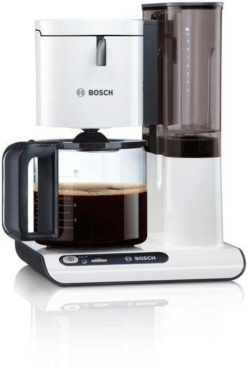 BOSCH Filterkaffeemaschine Styline TKA8011, Aroma Sensor, Aromaschutz-Glaskanne 1,25 L, 1,25l Kaffeekanne, Papierfilter 1x4, für 10-15 Tassen, Abschaltautomatik, Entkalkungssystem, schwarz