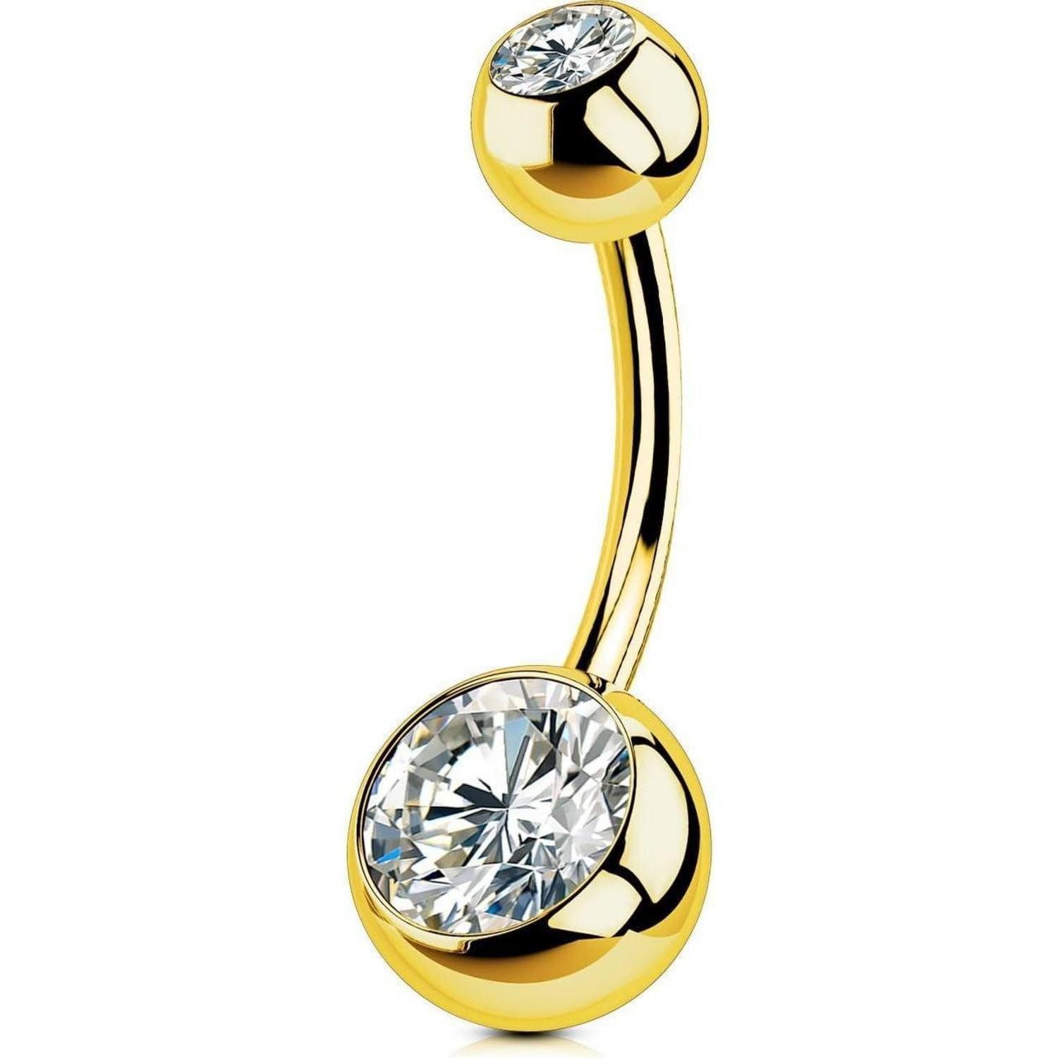 Bauchnabelpiercing Internally Gold Belly Button Bars 316L Stainless Steel Navel Piercing