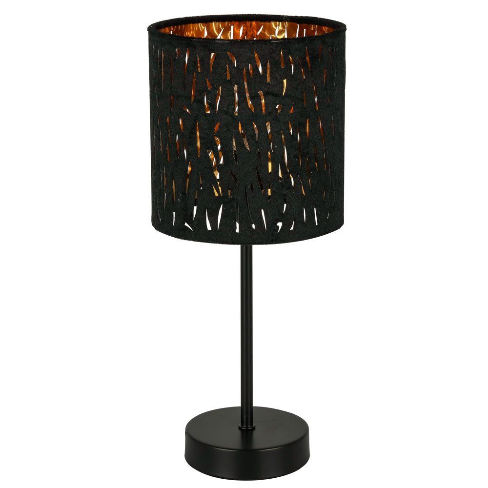 Tischleuchte, etc-shop Nachttischleuchte Tischlampe Textil Leuchtmittel inklusive, nicht gold schwarz
