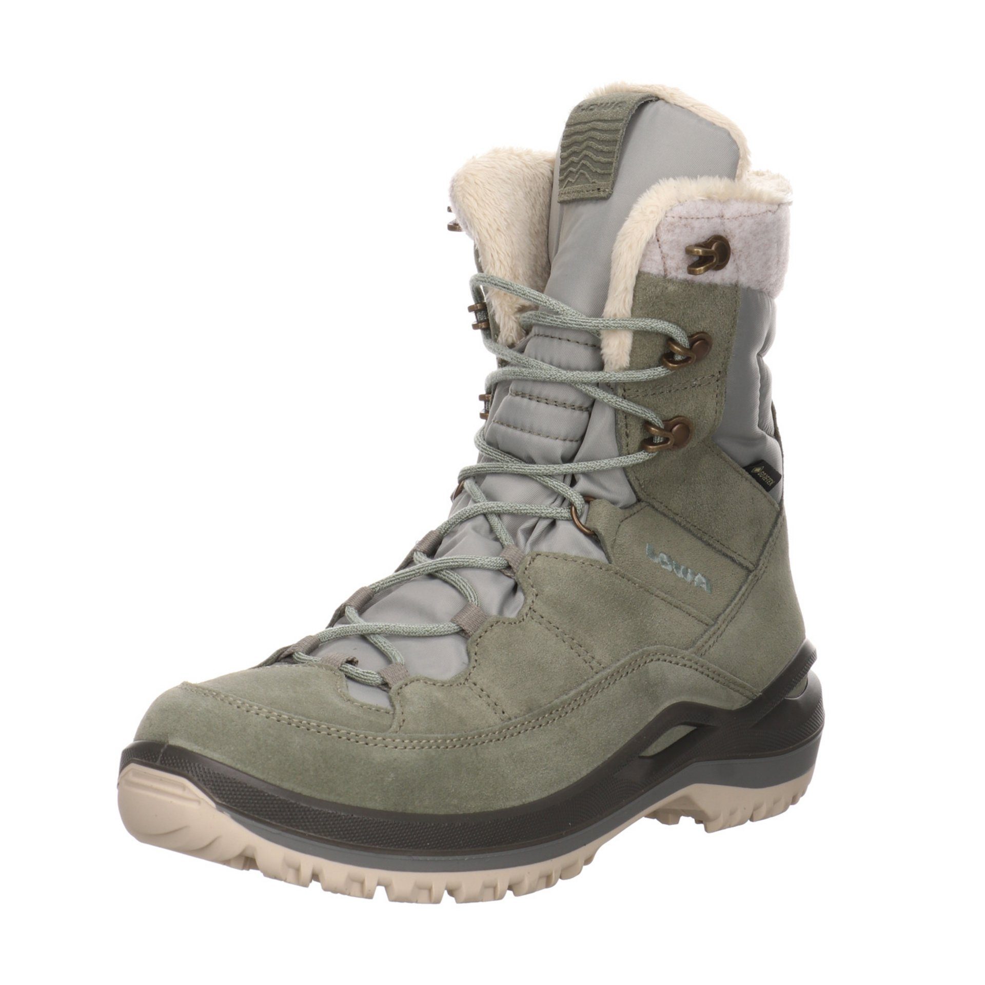 Lowa Damen Schuhe Outdoor Calceta Leder-/Textilkombination GTX Wanderschuh Outdoorschuh III seegras/jade