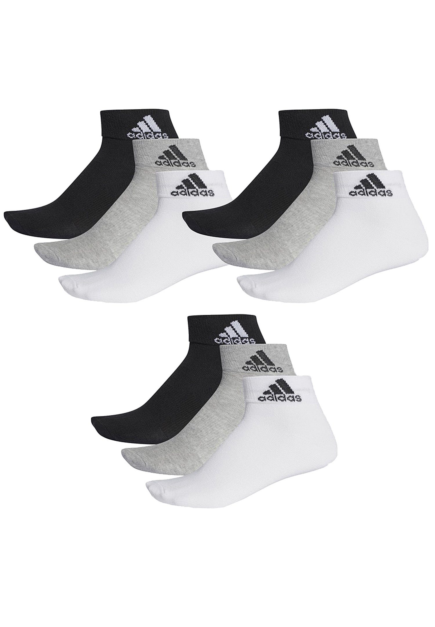 adidas Performance Kurzsocken Ankle Socken 9 Paar (9-Paar) 803 - grey/white/black