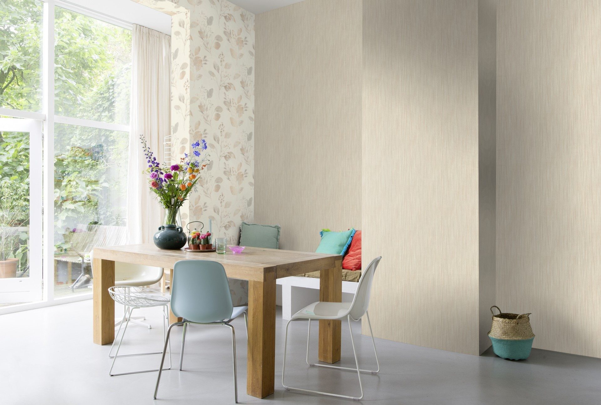 Rasch Vliestapete, leicht gekörnt, Pflanzen, (1 St), Vintage, doppelbreit (106cm)