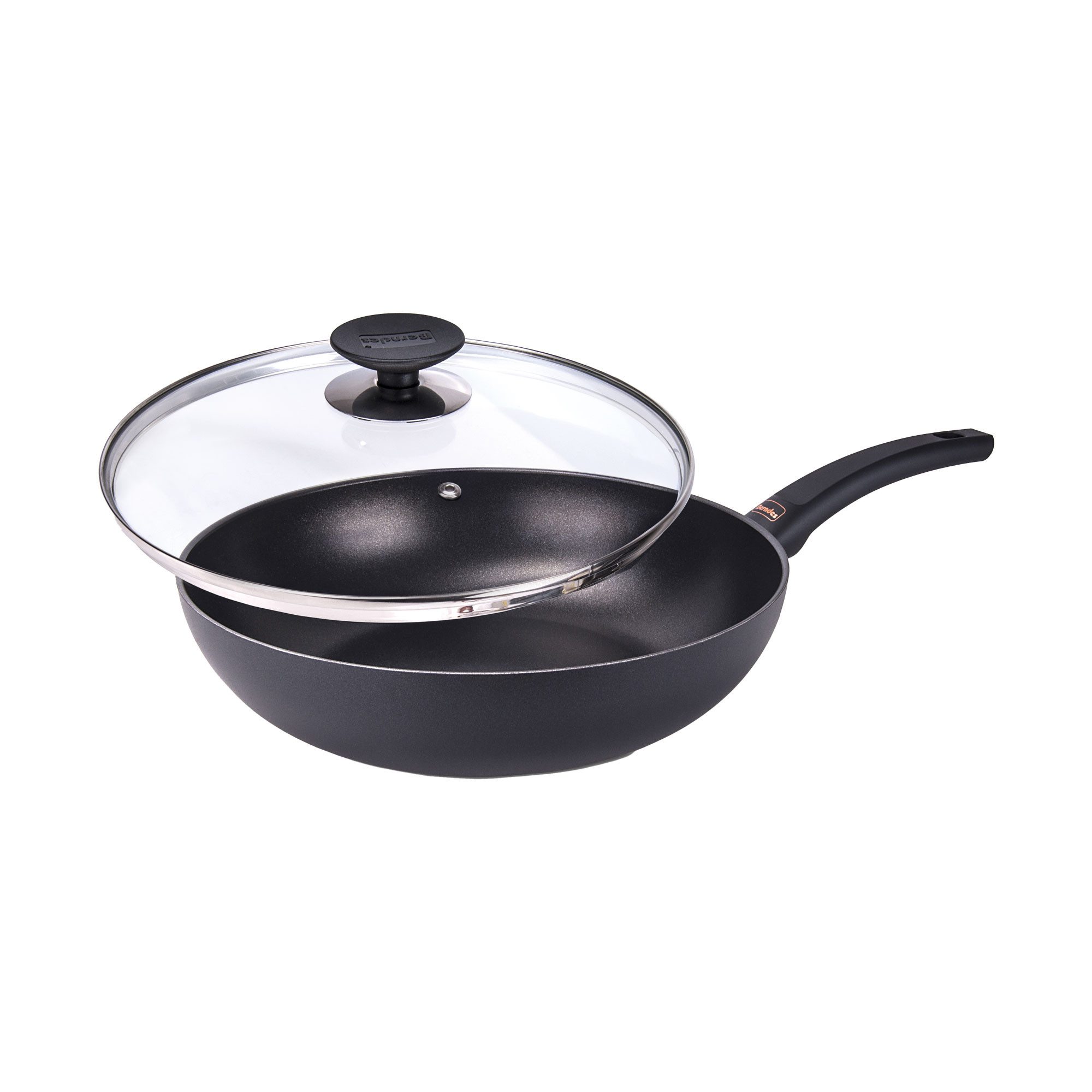Berndes Wok mit Glasdeckel 30 cm, Aluminium, schwarz - Special+, Aluminium