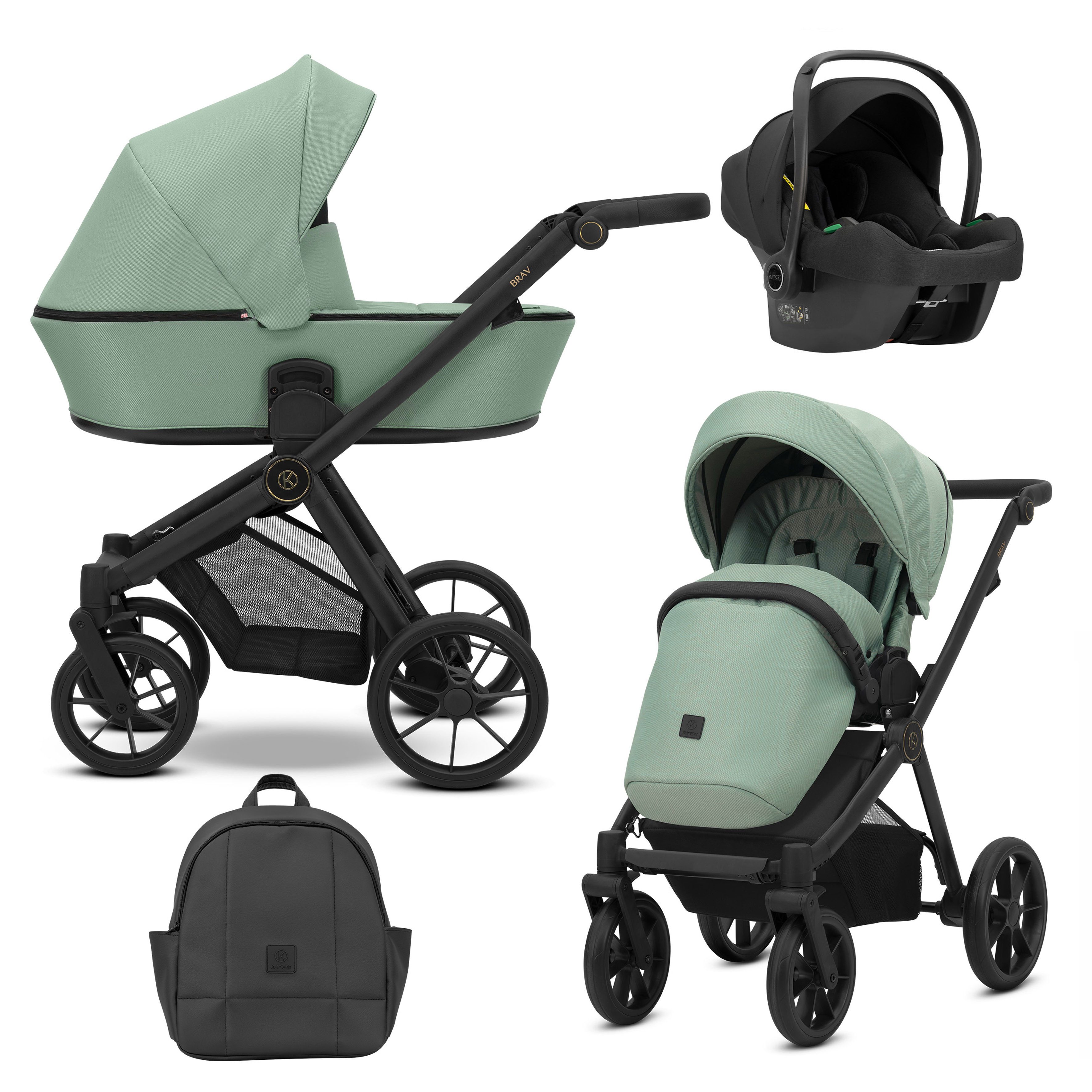 babies-on-wheels Kombi-Kinderwagen Zipy 4 in 1 inkl. Sportsitz, Autositz und Zubehör in 6 Farben