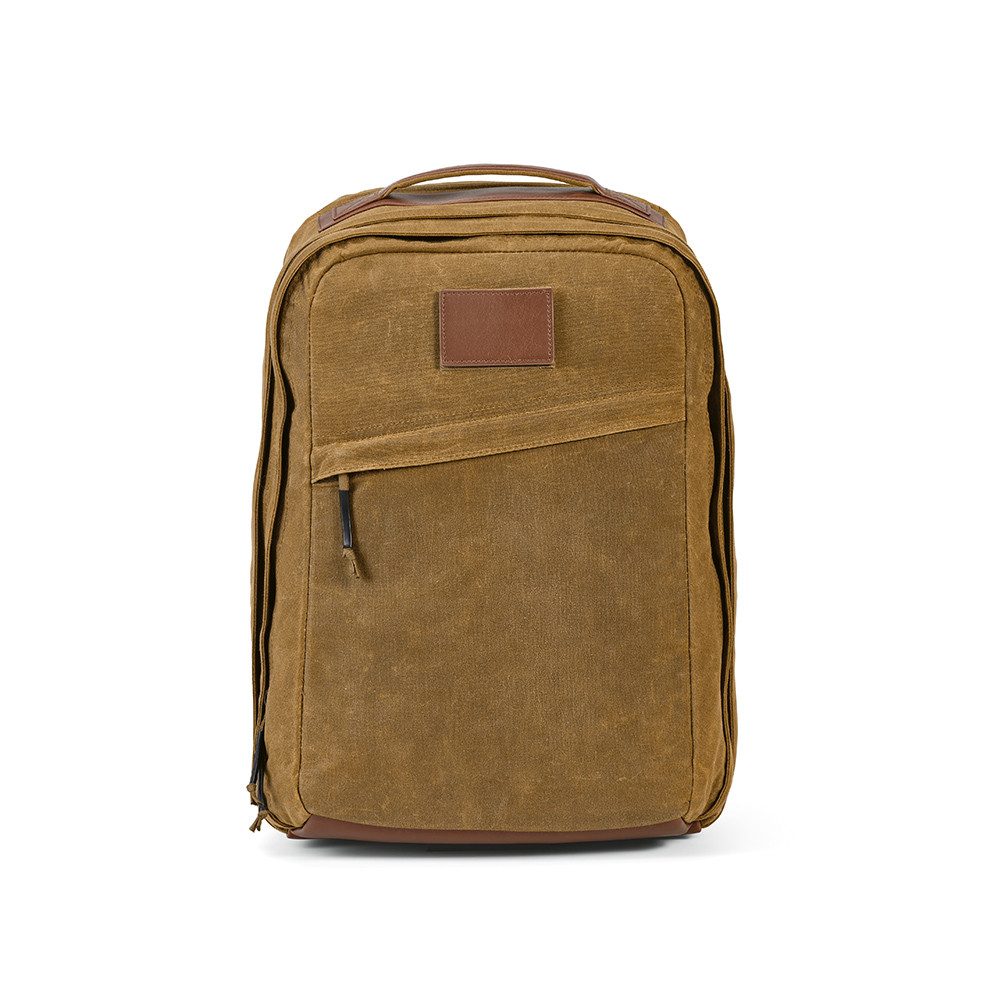 CABBEL Rucksack Rucksack 27L Laptop 17 Zoll recycelte Baumwolle nachhaltig 56% leicht (Rucksack, 1-tlg., Einzelartikel), Kamel, Recycelte Baumwolle, 56% Recyclinganteil, 31x44x20 cm, 1,26