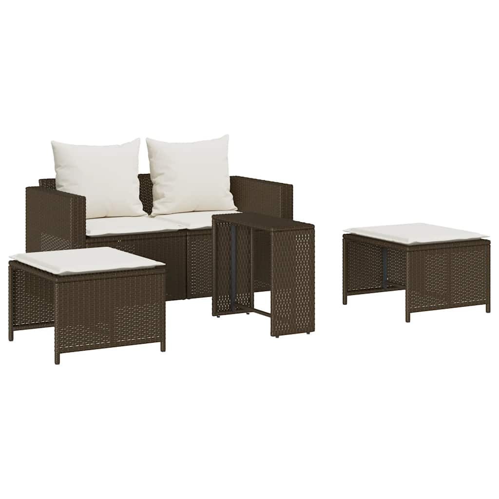 vidaXL Loungesofa 5-tlg. Garten-Sofagarnitur Kissen Stapelbar günstig online kaufen