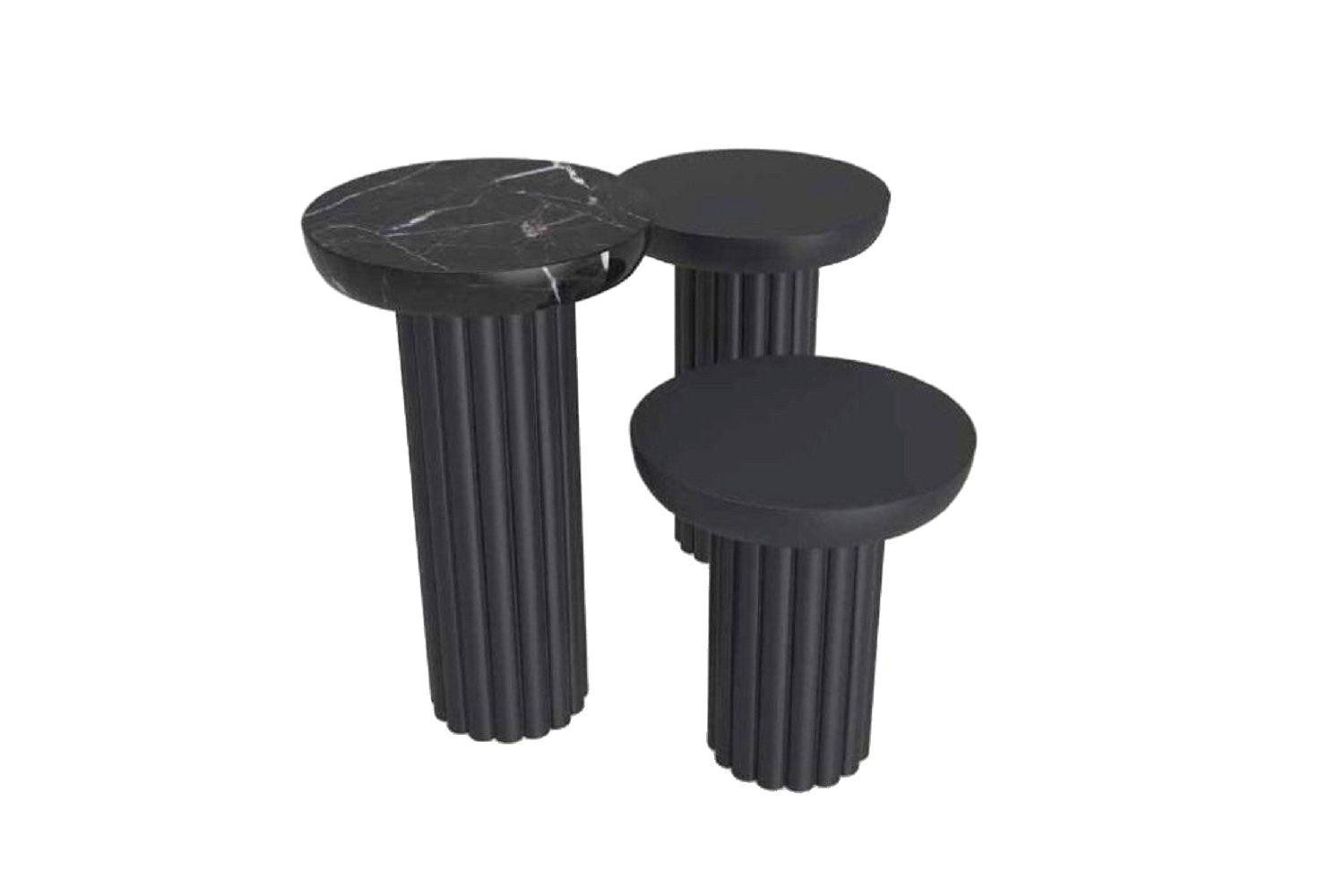Xlmoebel Beistelltisch Eleganter Nachttisch Wohnzimmer Design Beistelltisch Schwarz (3-St., 3x Beisteltisch), Hergestellt in Europa