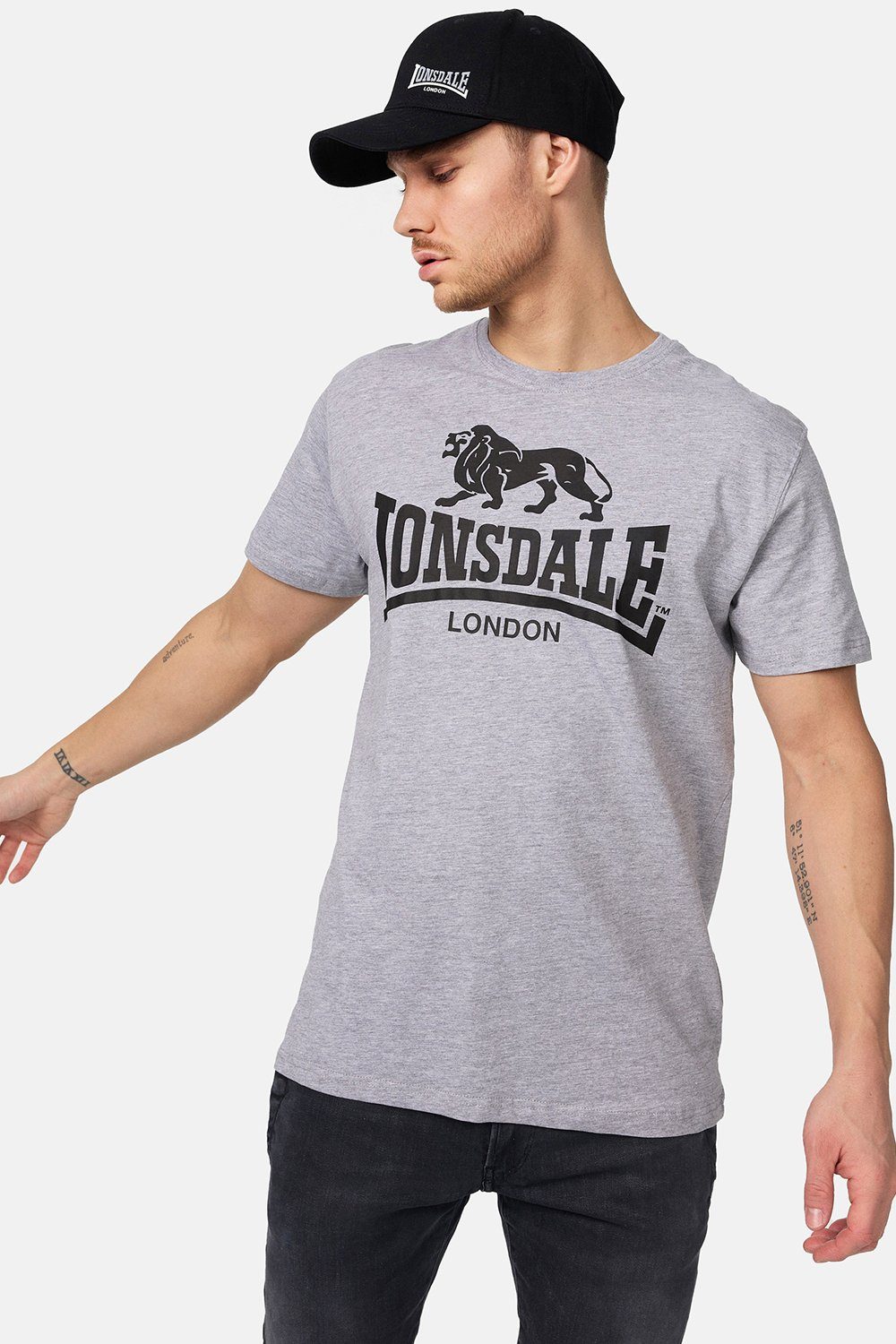 T-Shirt Grey Marl Lonsdale LOGO