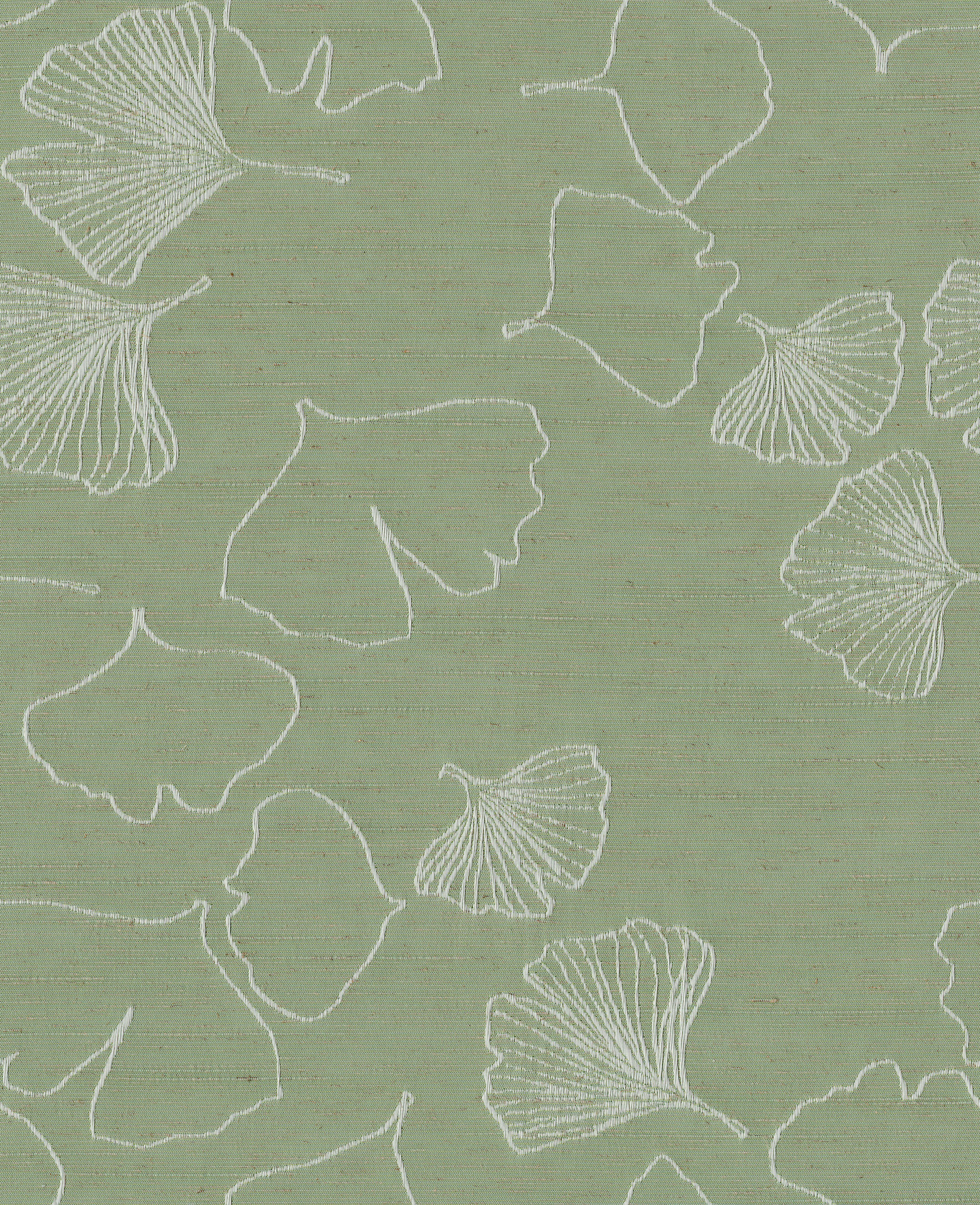 Ginkgo-Motiv Polyester-Leinendeko Jacquard, Neutex (1 St), Vorhang mit filigranem grün blickdicht, GRACE, Multifunktionsband you!, for