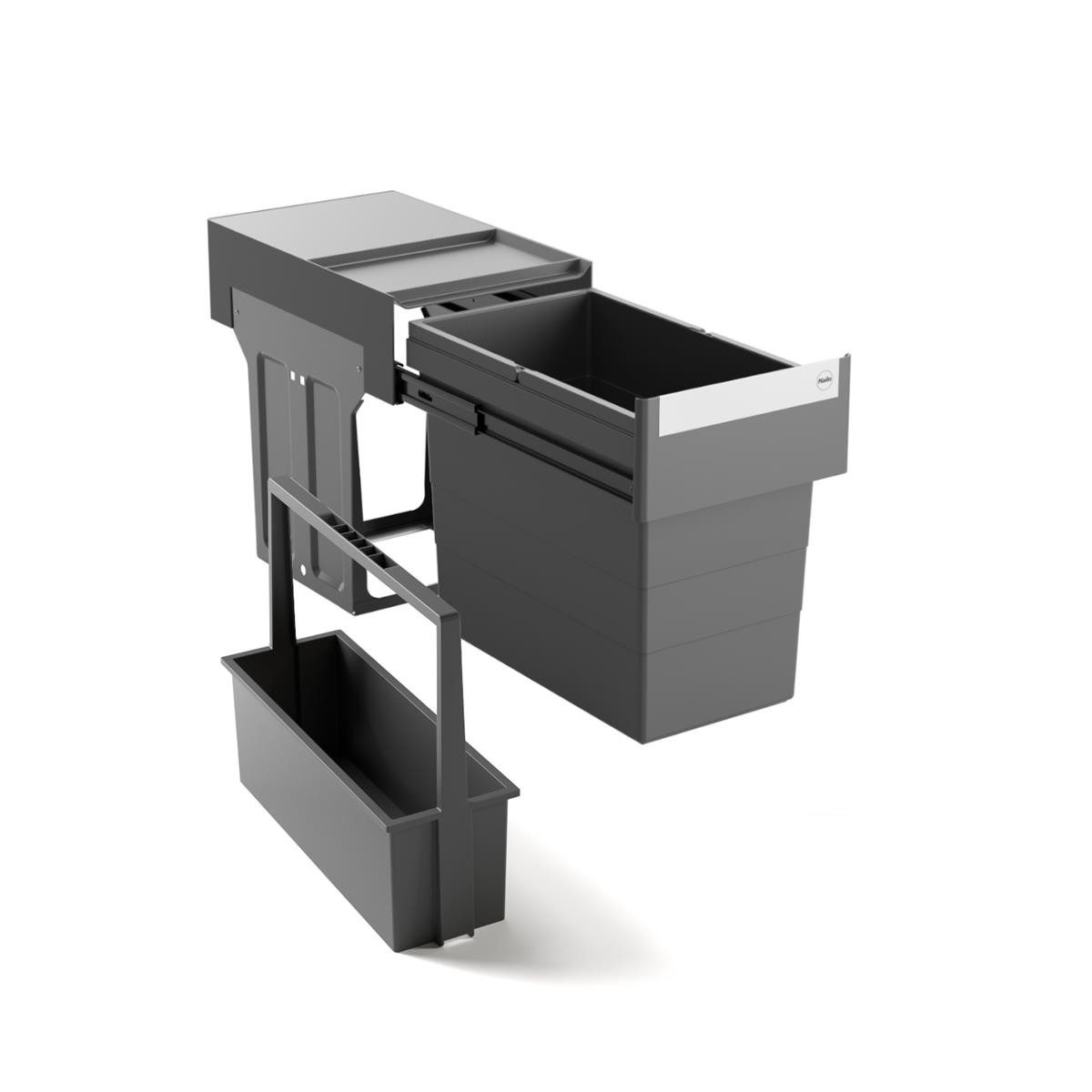 Hailo Mülleimer Hailo Abfallsammler 3666911 Carry 2 Einbau Müllsystem Tragekorb, Hailo Abfallsammler 3666911 mit Tragekorb 395055 Carry 2 dunkelgrau
