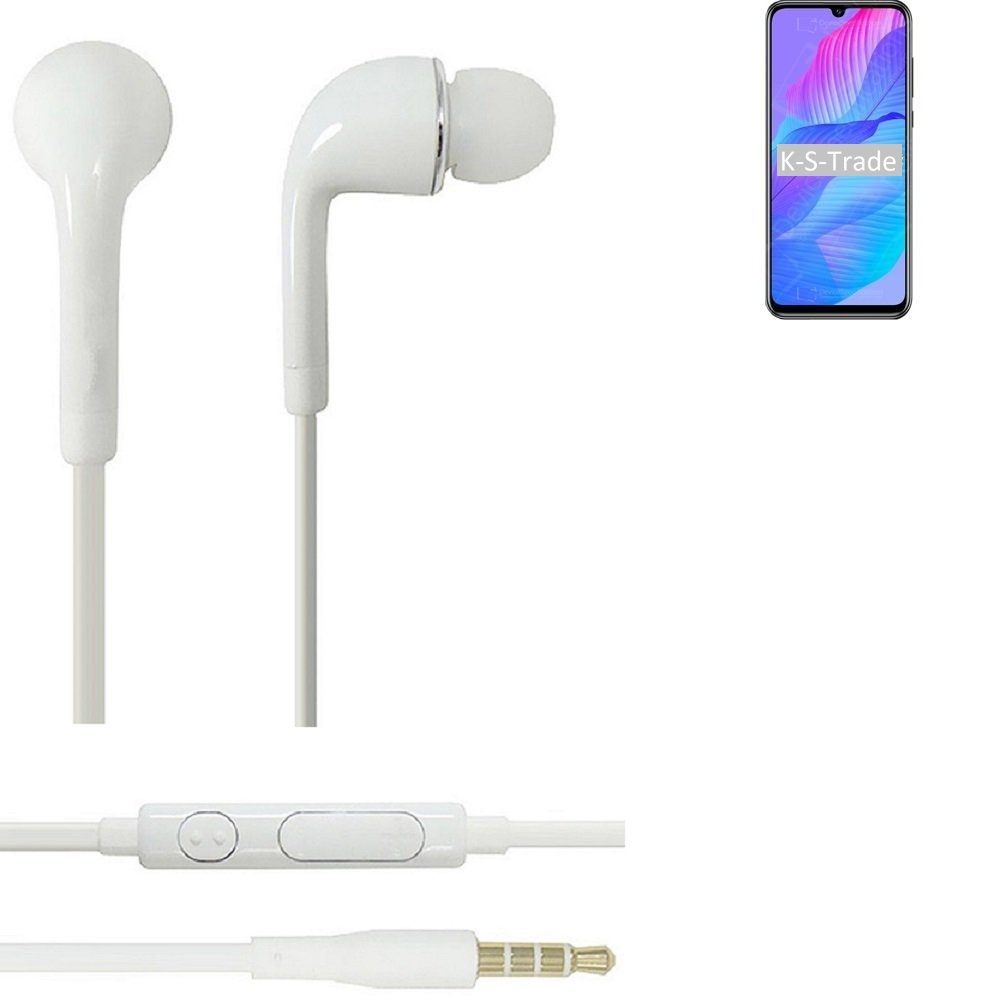 K-S-Trade für Huawei weiß In-Ear-Kopfhörer S 3,5mm) (Kopfhörer Lautstärkeregler u P mit Mikrofon Smart Headset