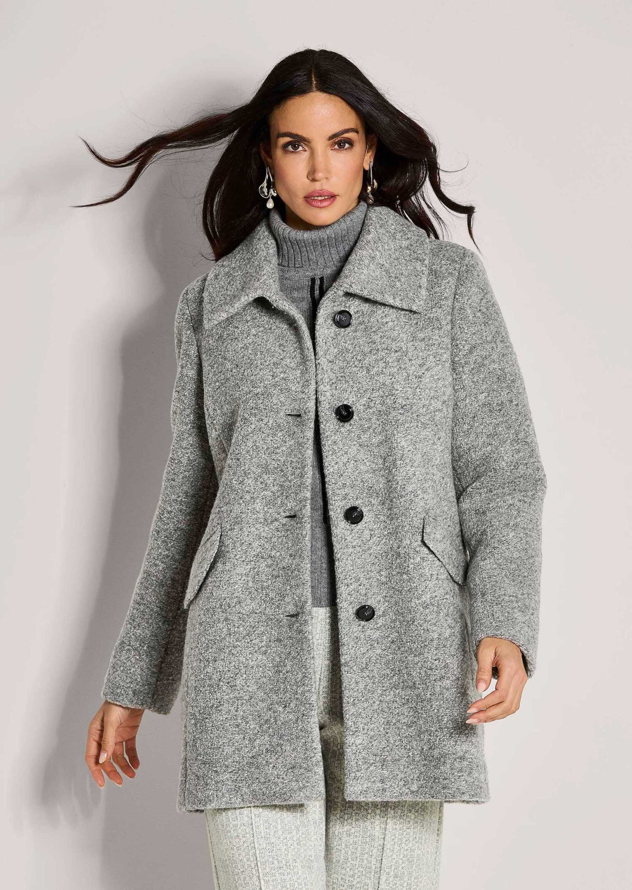 MADELEINE Kurzmantel Eleganter Kurzmantel mit Klappkragen Herbstjacke in Me günstig online kaufen
