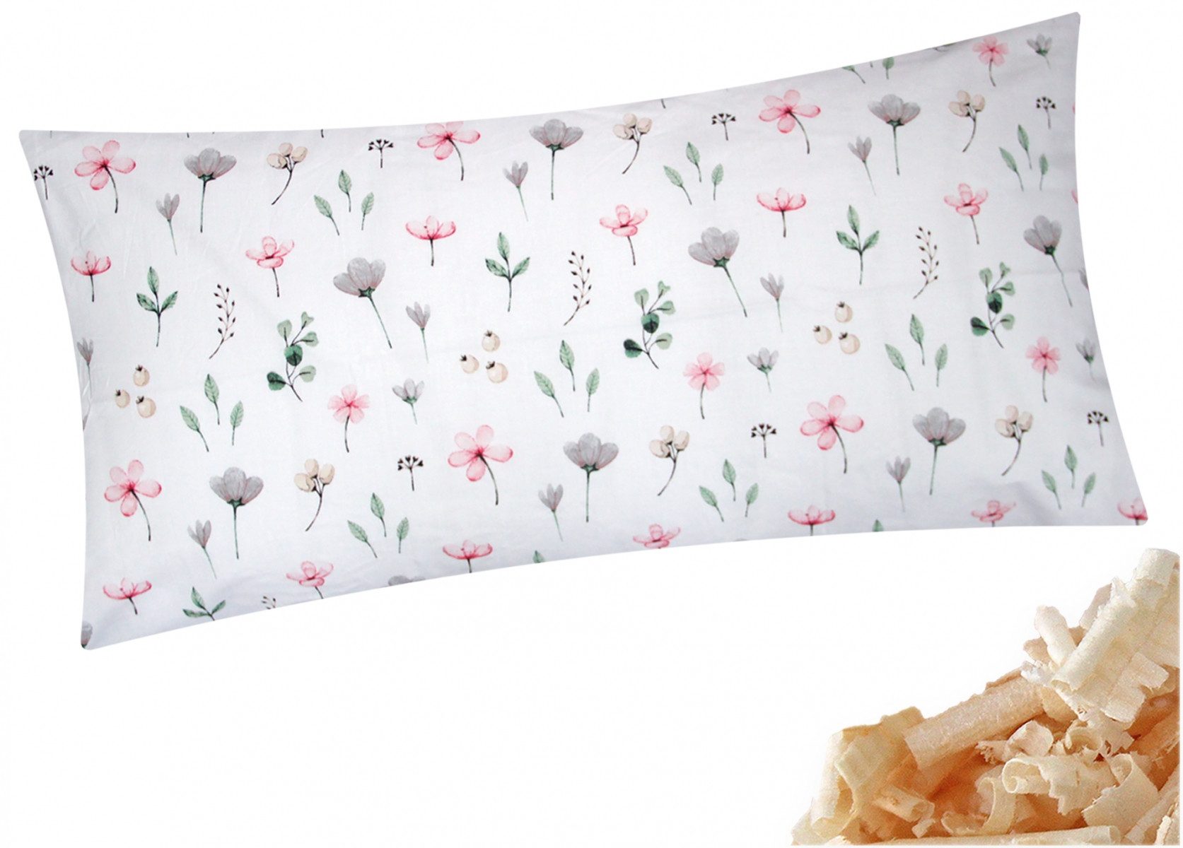Heubergshop Zirbenkissen, 1-tlg., 40x80cm Gefüllt mit Zirben - Blumen geblümt (Zirbe-EW04-40x80)