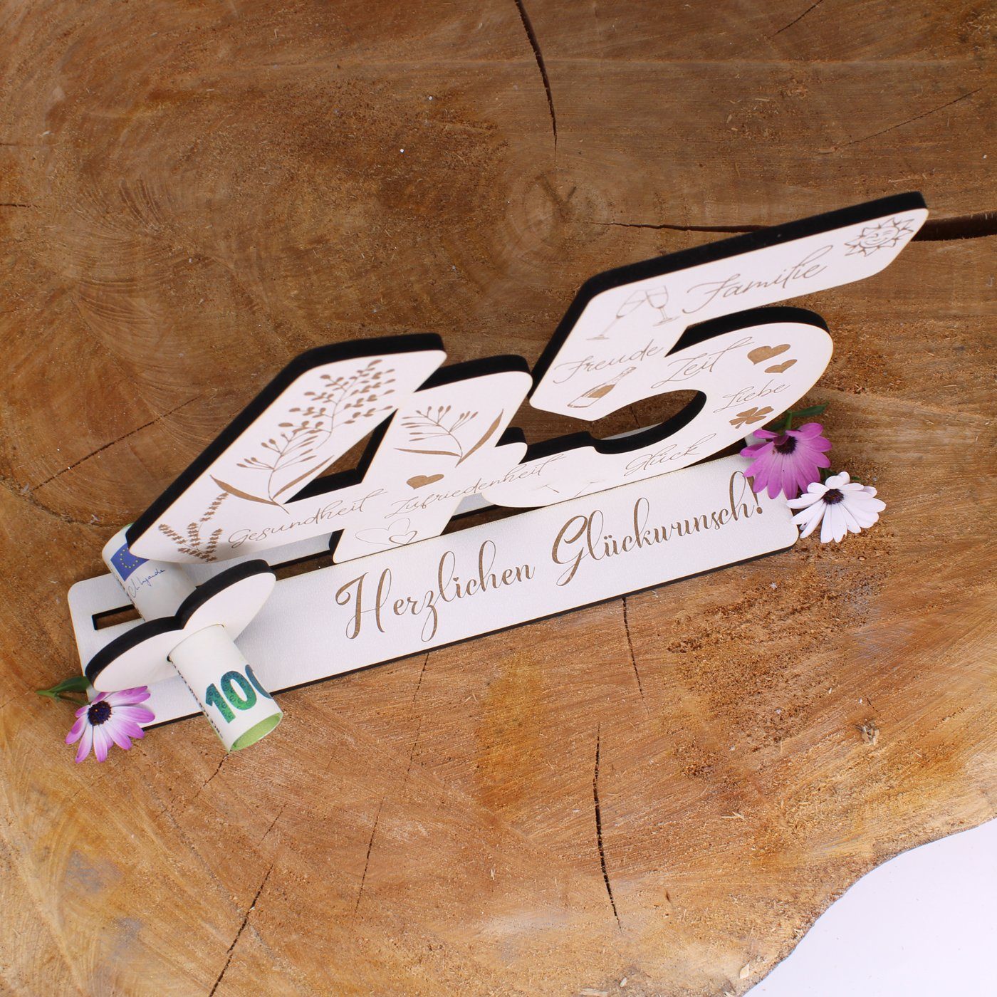 Dekolando DekoBuchstaben Aufsteller Zahl 45 Geburtstag Herzlichen