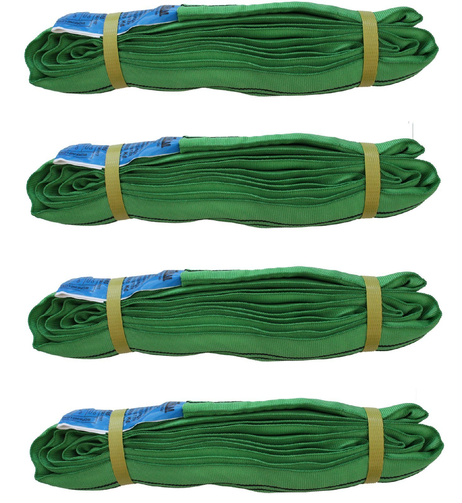 TRUTZHOLM 4x Rundschlinge 2000 kg 2 to grün 3 m Umfang Hebeband Hebeschlinge Hebeband