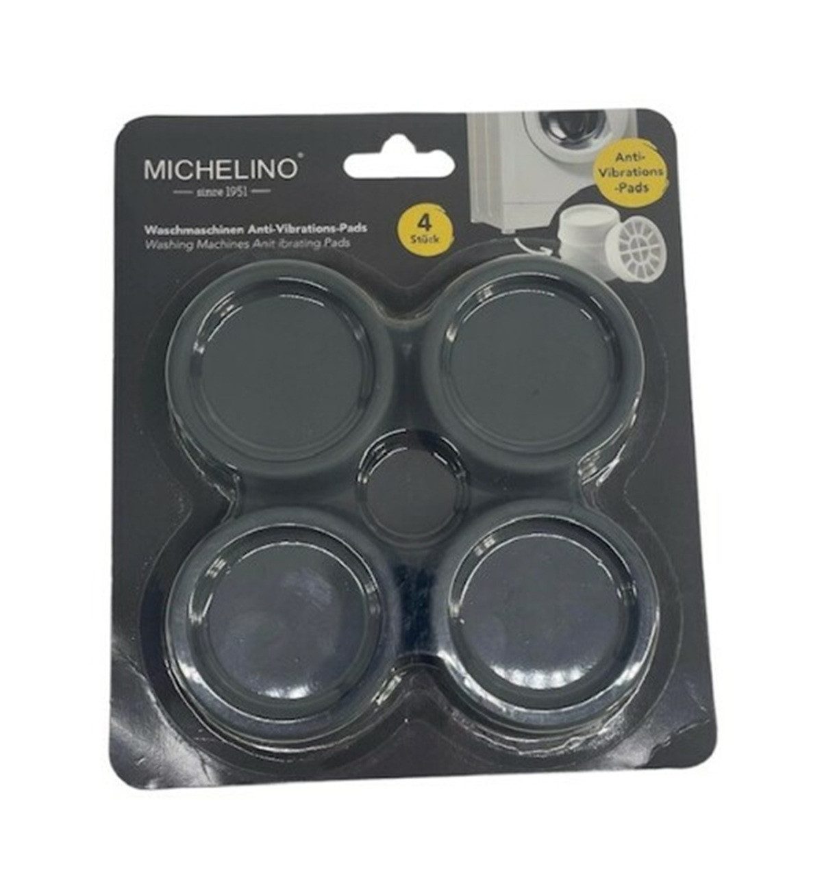 Michelino Anti-Vibrations-Pads - 4er Set, universell passend Waschmaschinenpflege (4-St. 4er Set)