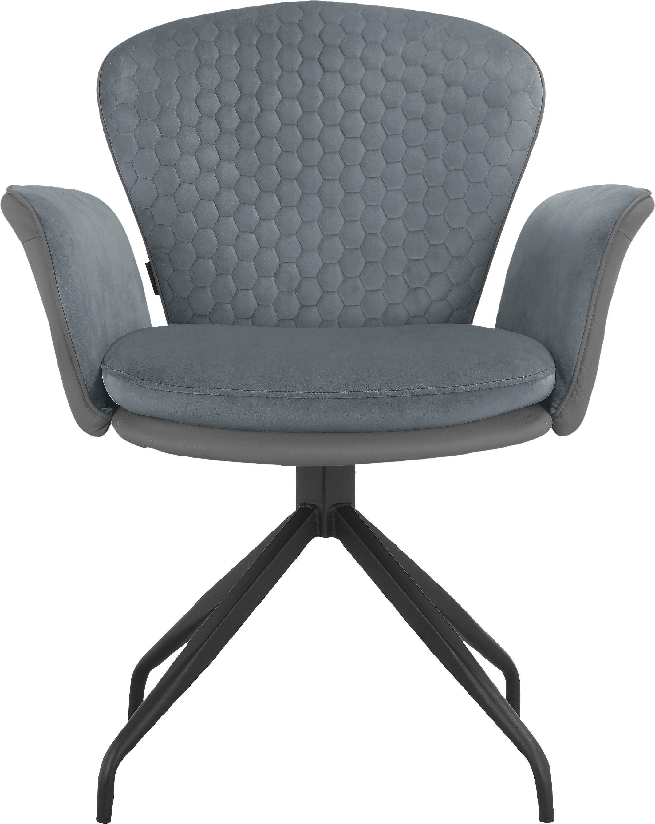 OTTO home Esszimmerstuhl Leonidas (2 St), Sitz und Rücken gepolstert, Sitzfläche in Velourstoff, Sitzhöhe 47 cm