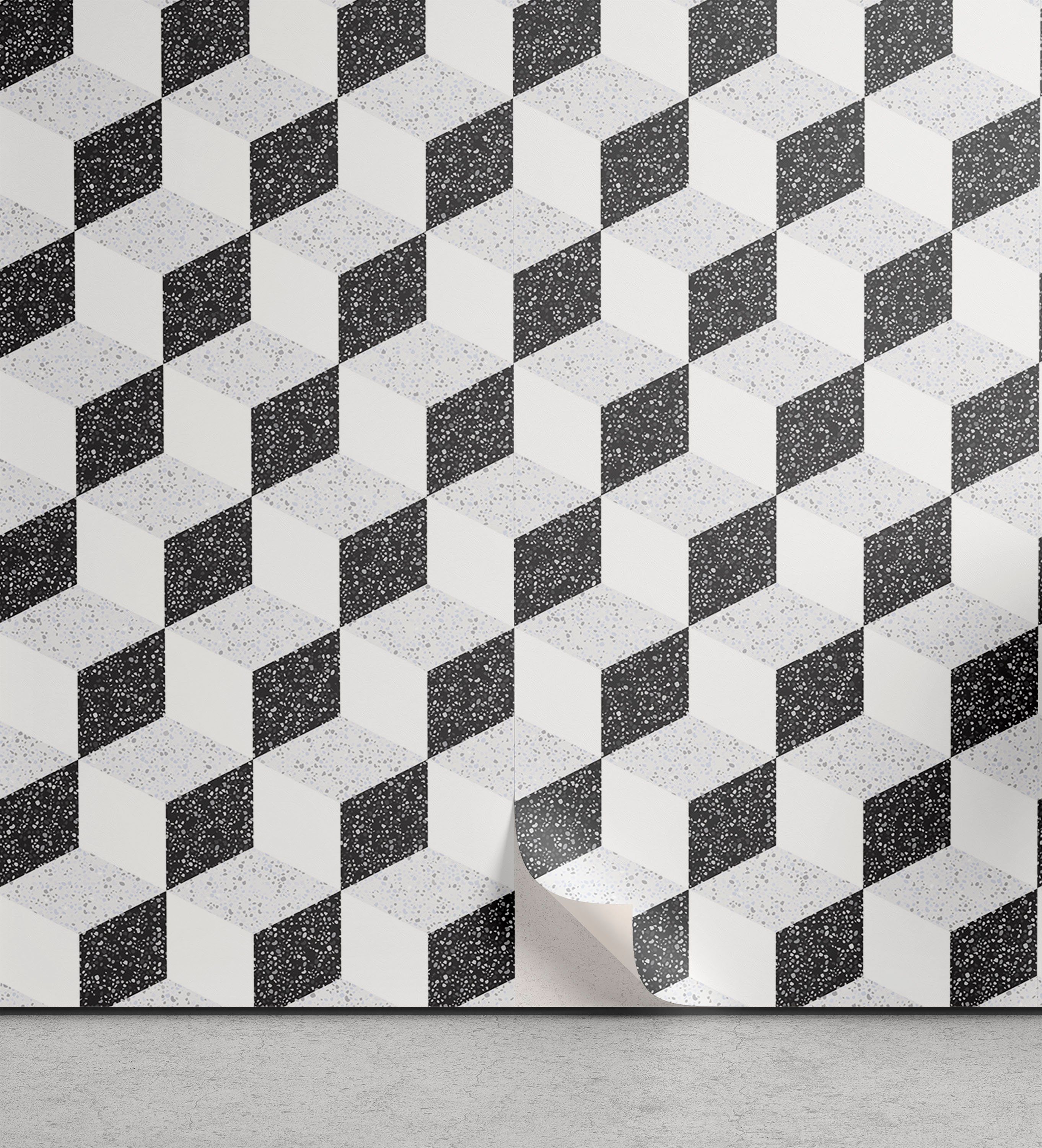 Abakuhaus Vinyltapete Mosaik Küchenakzent, Abstrakt Rhombuses Wohnzimmer selbstklebendes Bilder