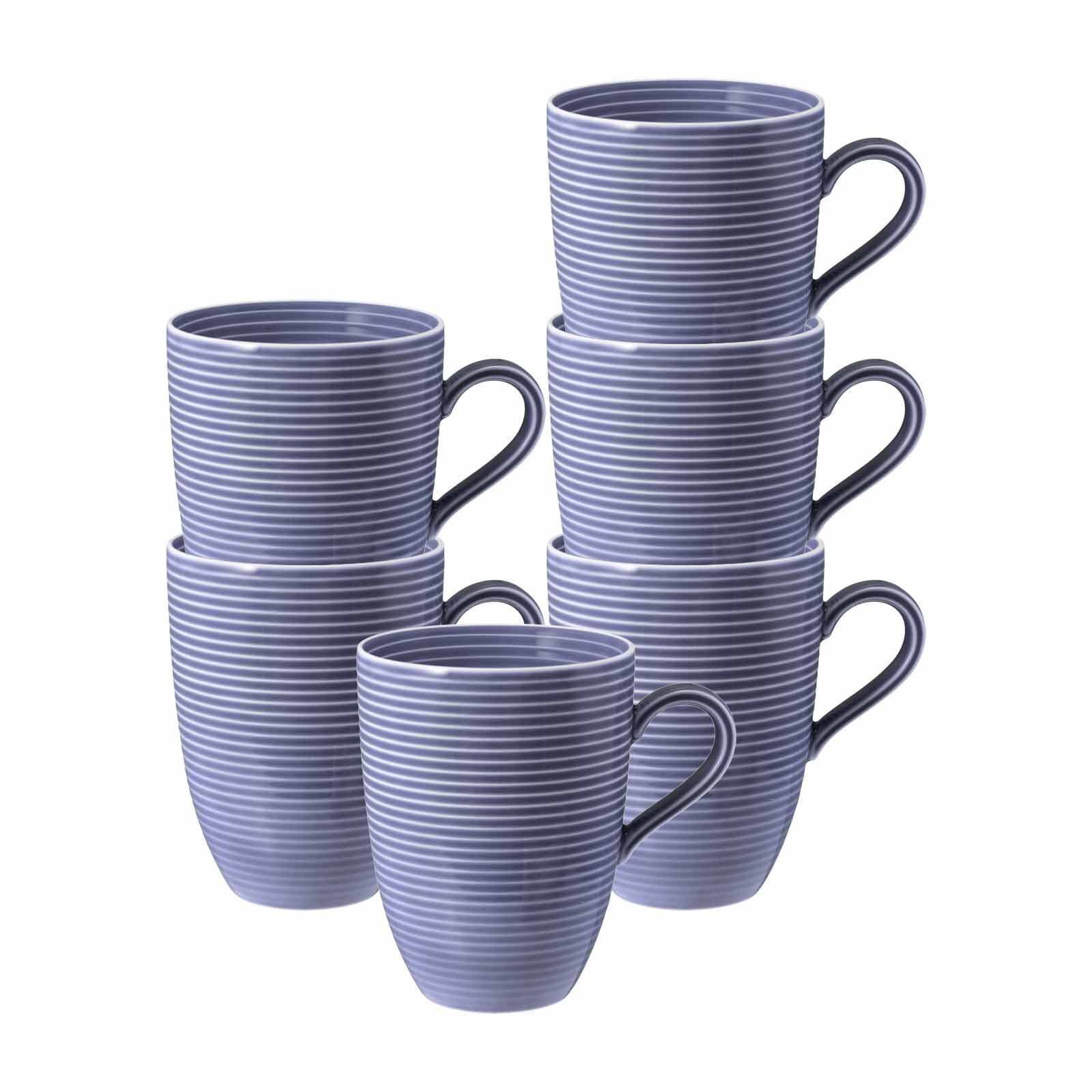 Seltmann Weiden Becher Beat Color Glaze Kaffeebecher 350 ml 6er Set, 6-tlg., Porzellan