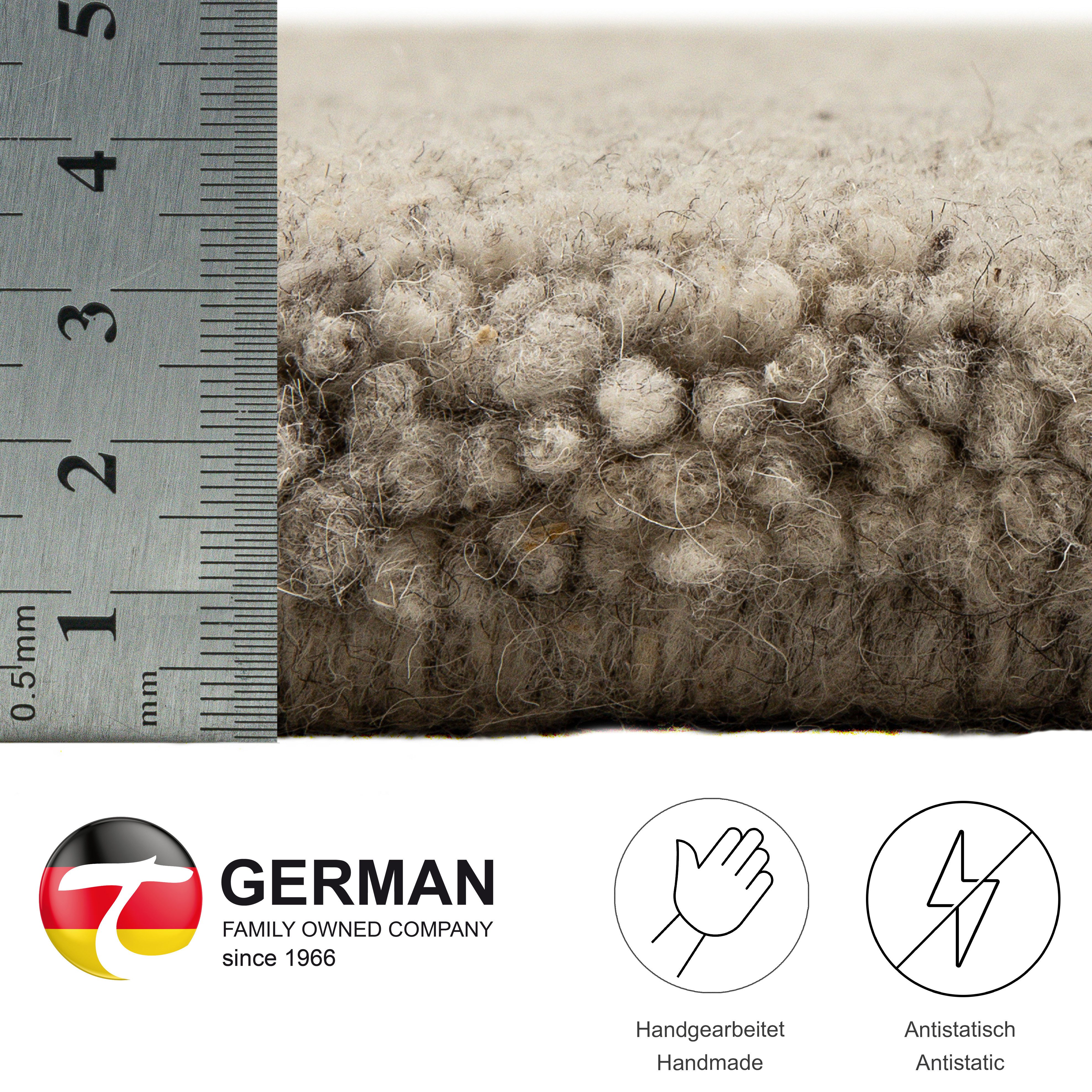 THEKO Wollteppich Taza Royal, rechteckig, Höhe: 28 mm, echter Berber Teppich aus Marokko, reine Schurwolle, handgeknüpft