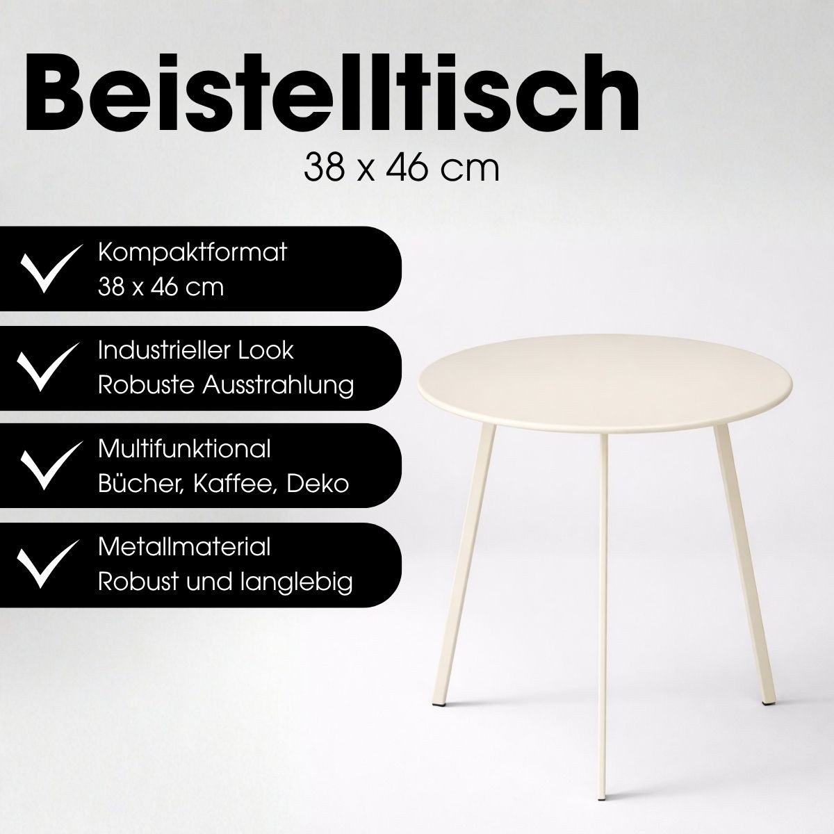 Mica Decorations Beistelltisch Mica Decorations Seattle Beistelltisch 45 x 38cm Cremefarben