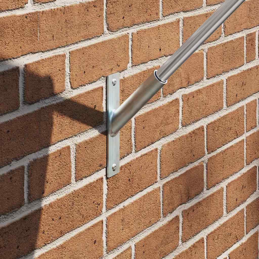 vidaXL Tandemstangen-Halterung Fahnen Pole Holde Silber 15 x 3 x 0,35 cm Stahl, (1-St)