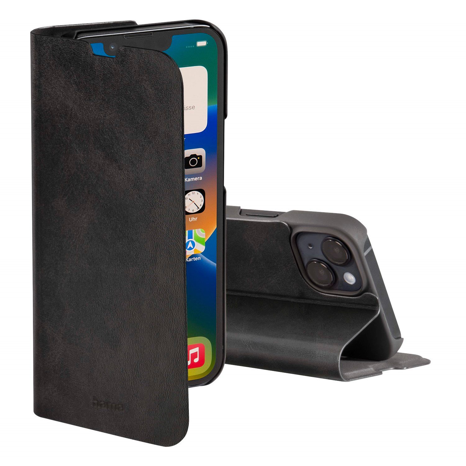 Hama Handyhülle Booklet Guard Pro für Apple iPhone 14 Plus Schwarz, Klapptasche Schutz-Hülle Book Case Cover Etui Tasche Bag Wallet