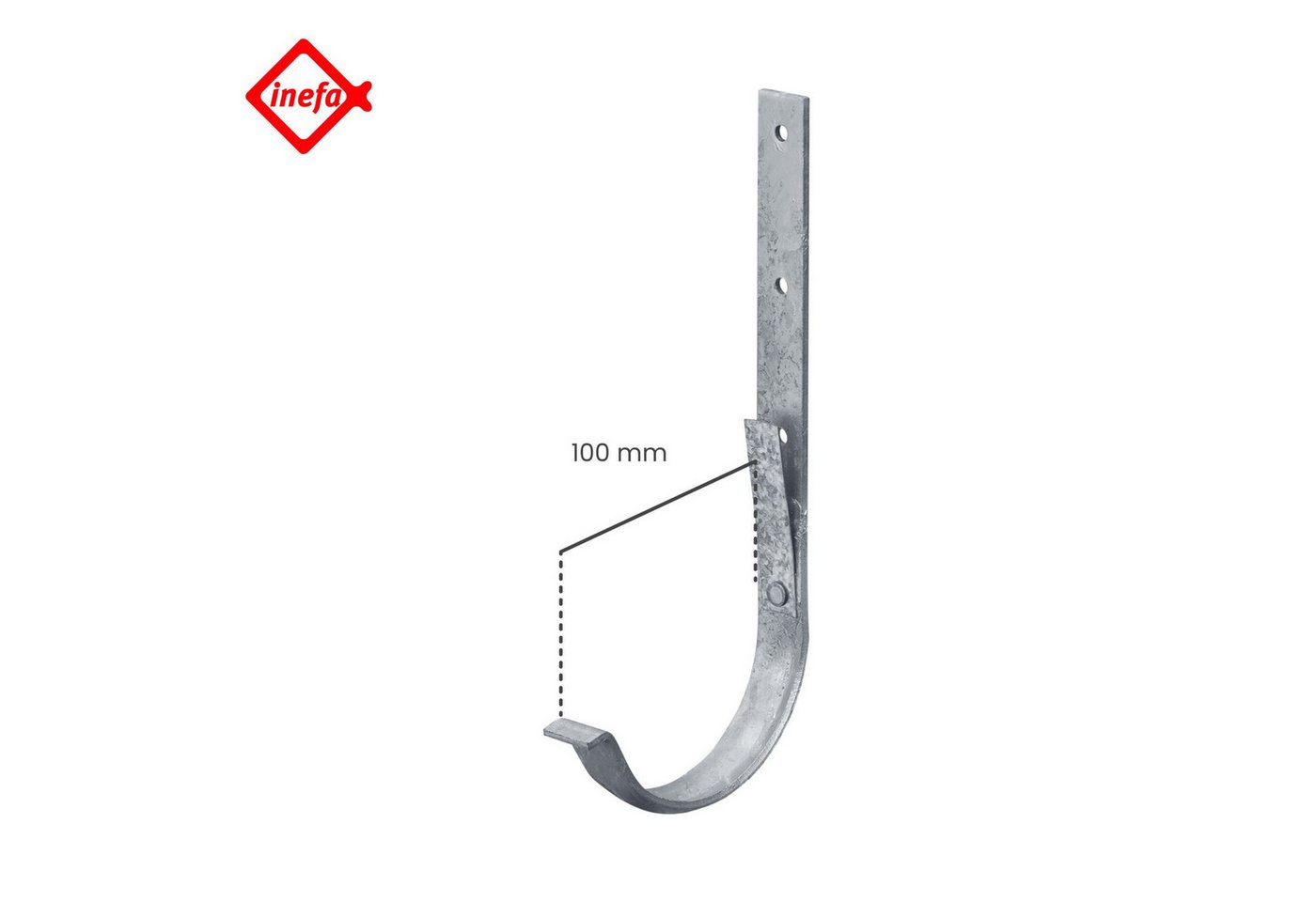 Thumbnail - INEFA Dachrinne Rinneneisen, Rinnenhalter, halbrund, NW 100. 20 Stück, Dachrinnenhalter aus verzinktem Stahl, einfache M...