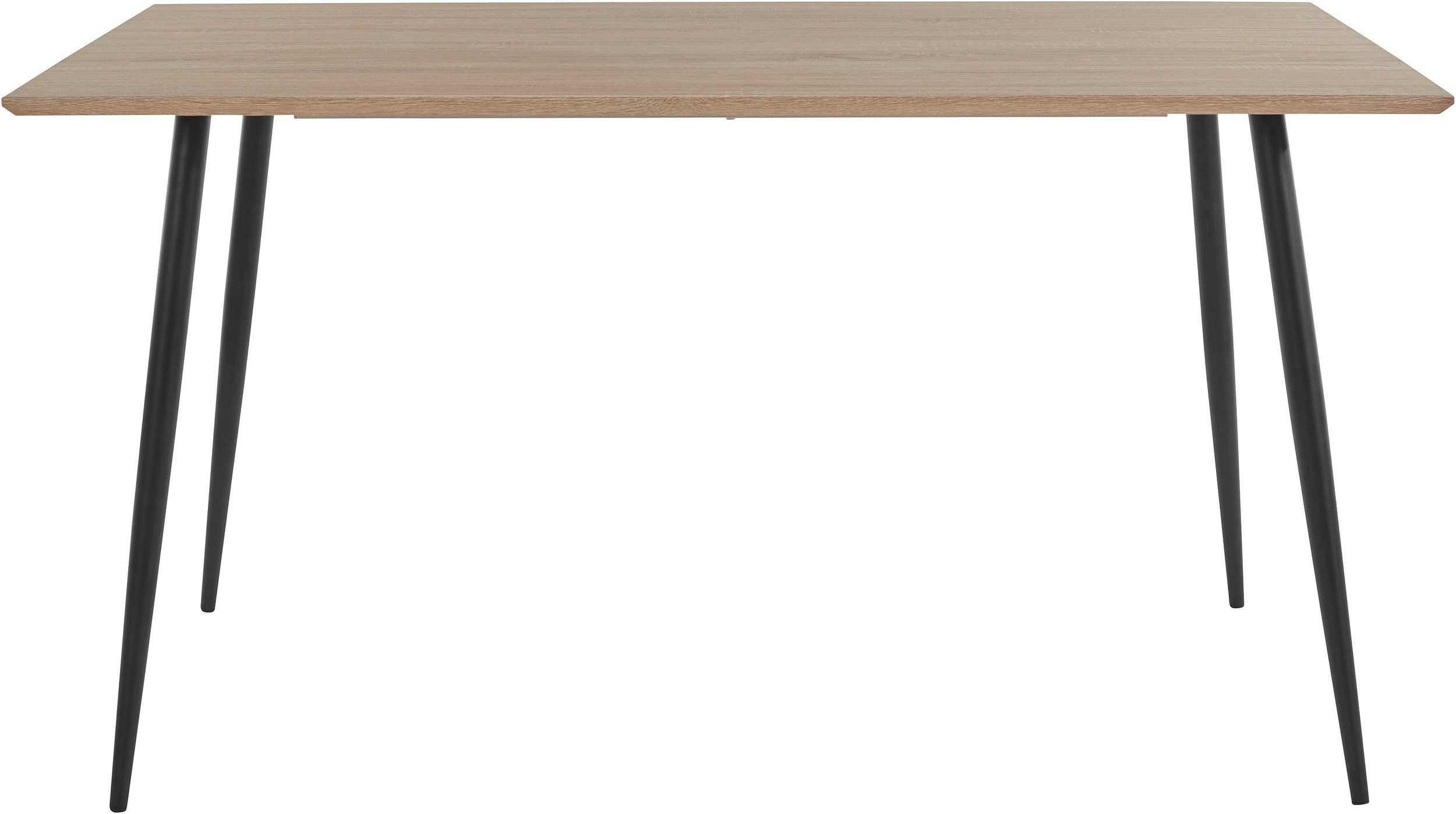 140 Eiche/schwarz Esstisch Eichenoptik, eiche in Metall, | loft24 Breite Rex, Gestell Tischplatte cm aus