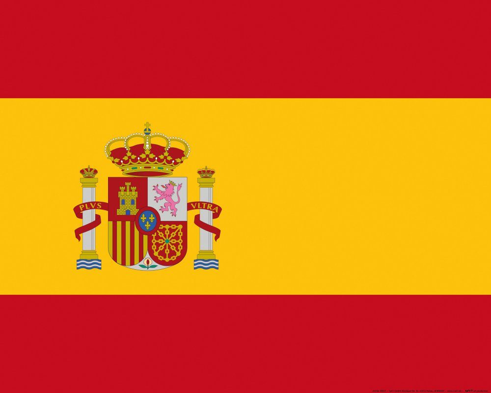 1art1 Kunstdruck Spanien - Flaggen Der Welt