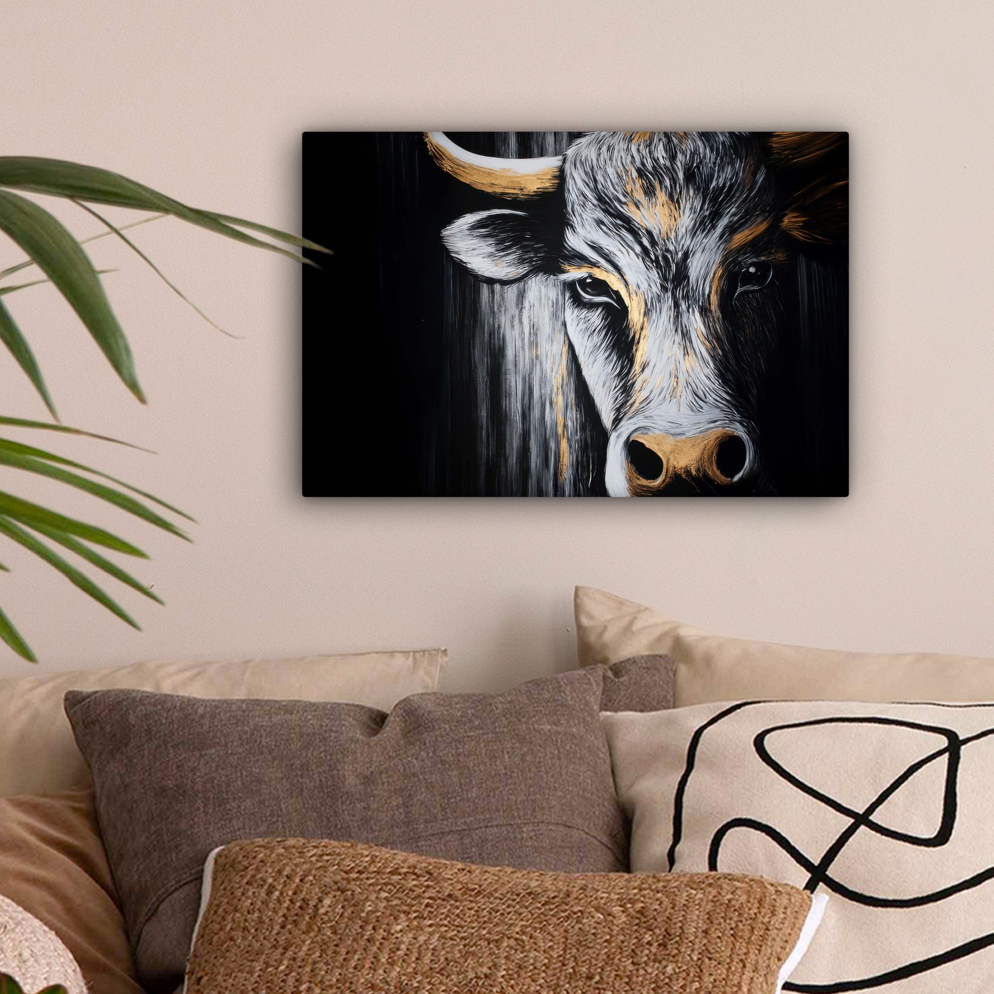 OneMillionCanvasses® Leinwandbild Stier - Hörner - günstig online kaufen
