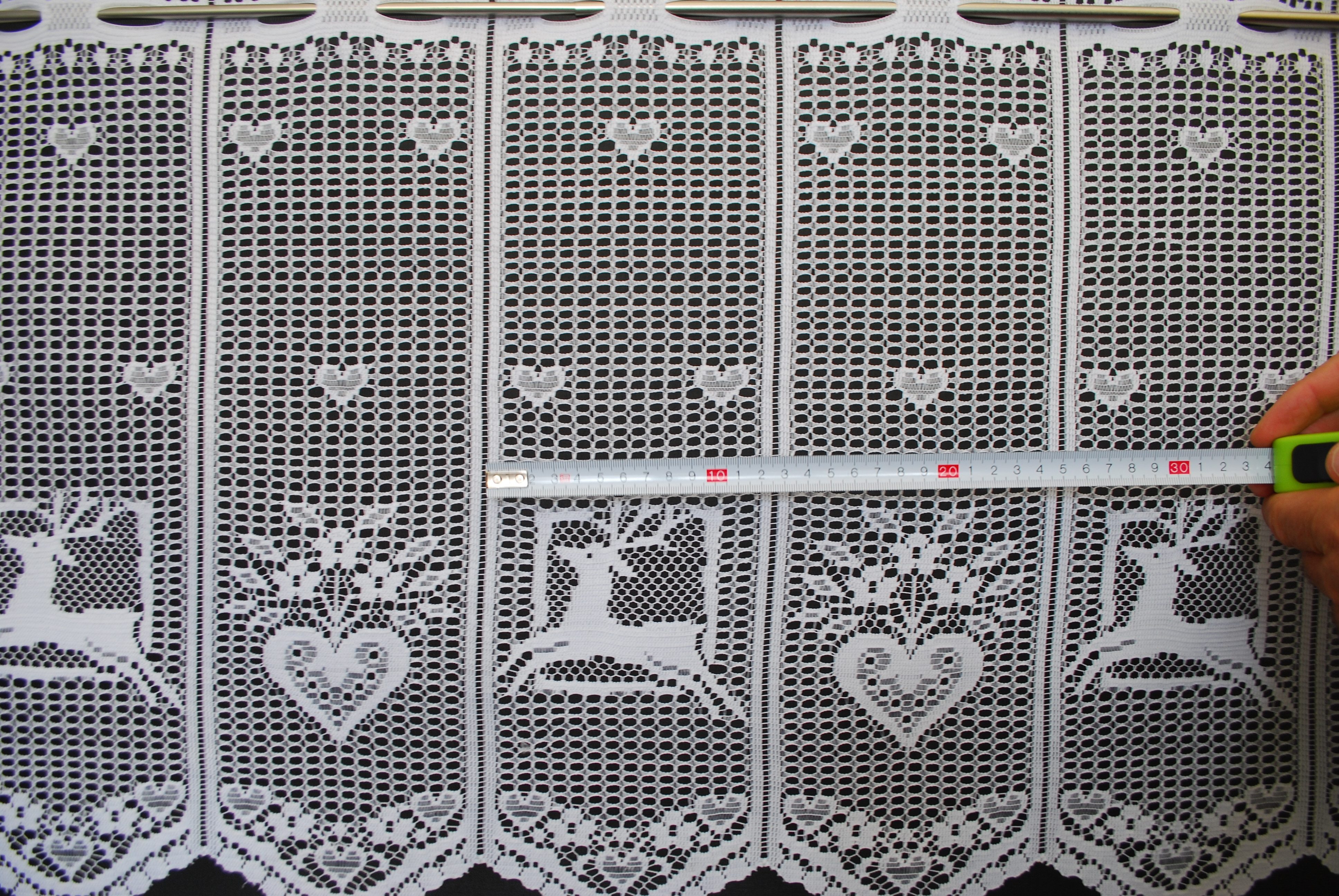 Gardinen Kranzusch Scheibengardine mit Hirsch und Herz, Stangendurchzug, tr günstig online kaufen