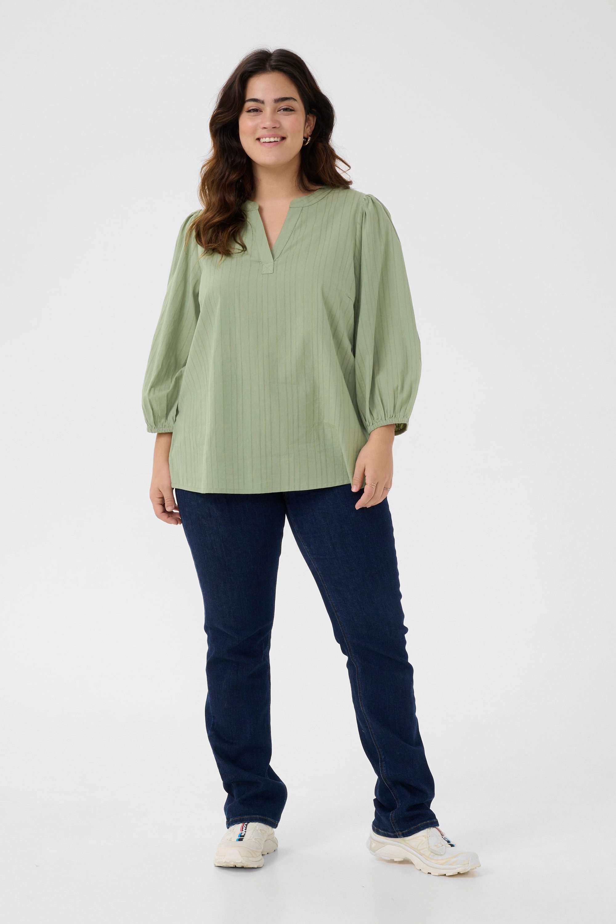 KAFFE Curve Langarmbluse Langarm-Bluse KCjolisa Große günstig online kaufen