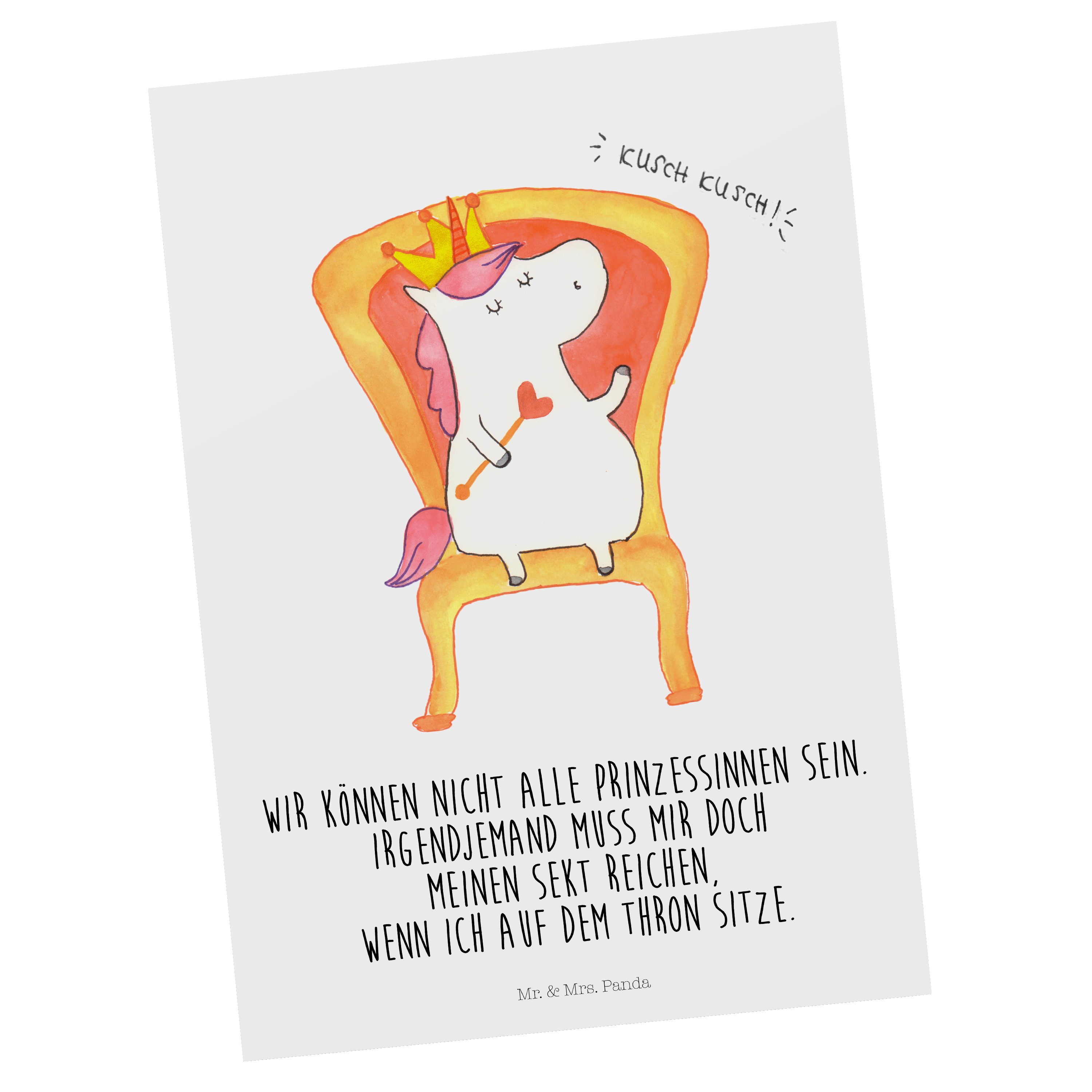 Krone, D Geschenk, Einhorn König Panda - Postkarte & Mr. Weiß Mrs. Herrscher, - Einladungskarte,